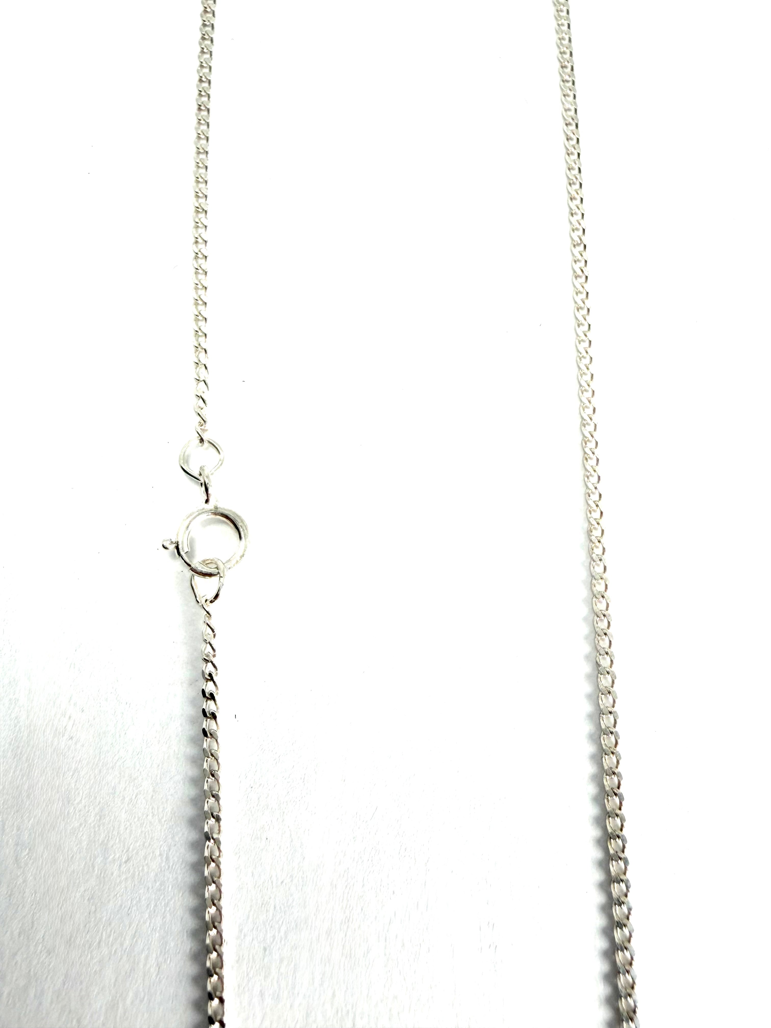 Silver amber pendant and necklace
