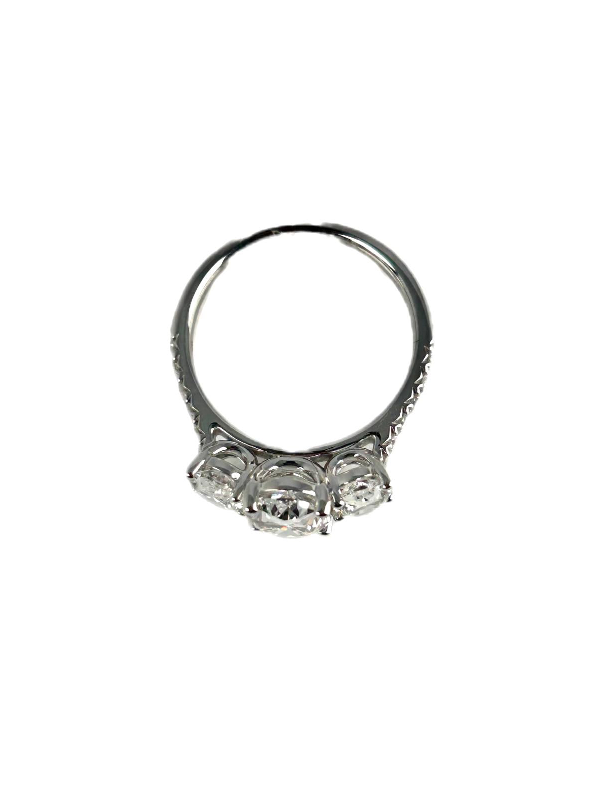 Lab diamond 2.86ct trilogy ring