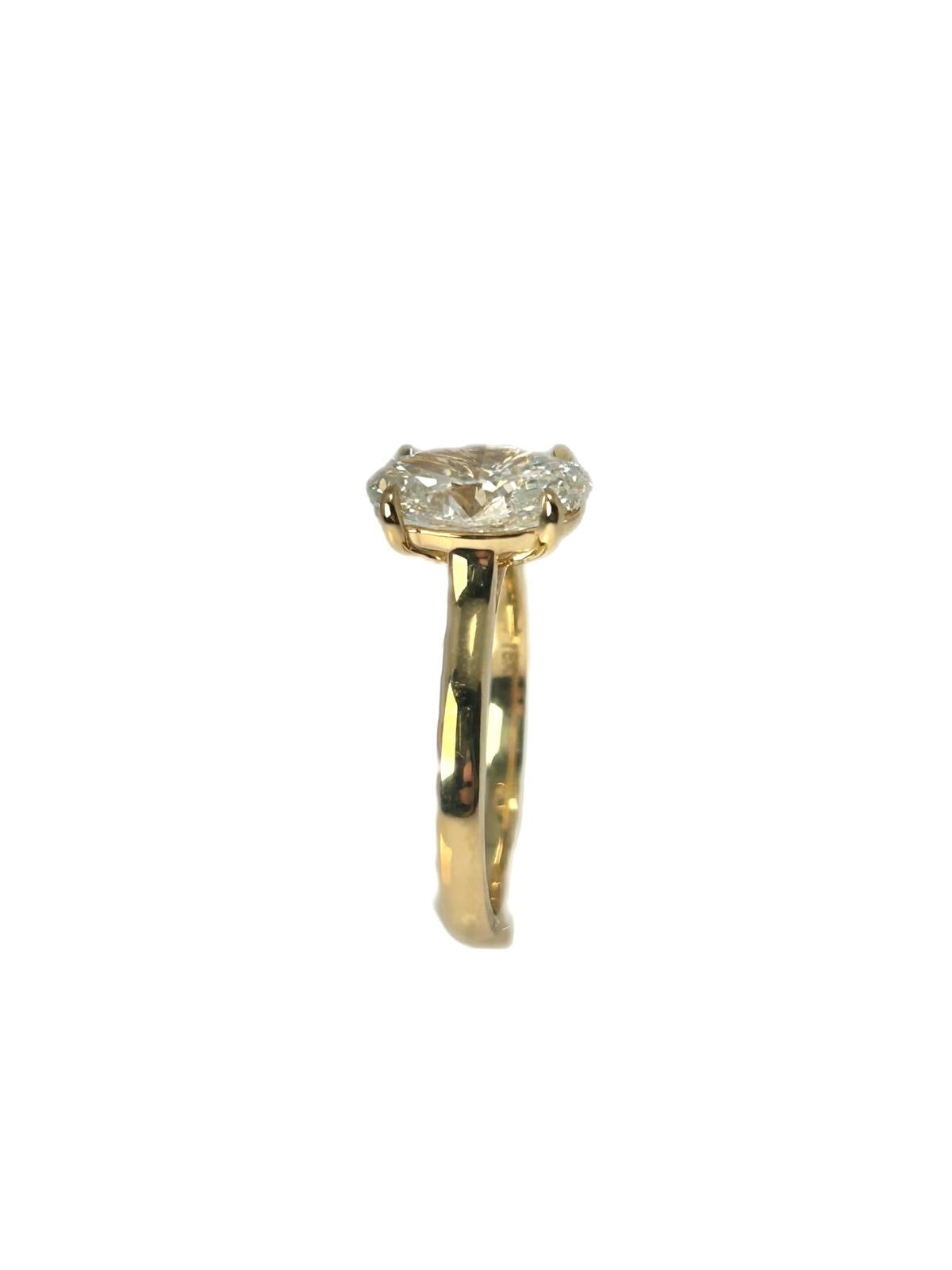 Lab diamond 2.05ct oval shape solitaire ring
