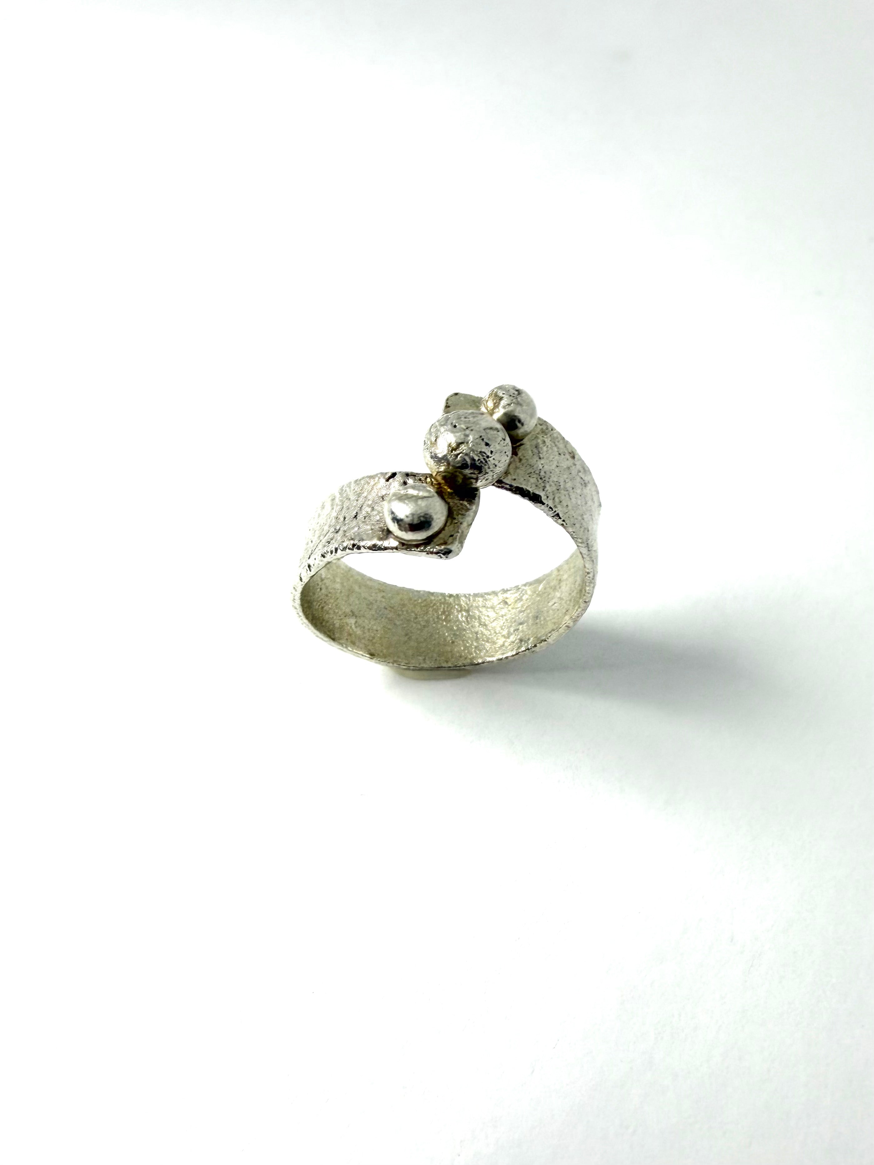 Silver sphere ring