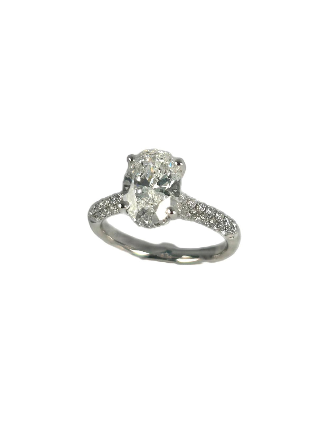 Lab diamond 2.07ct oval shape solitaire ring