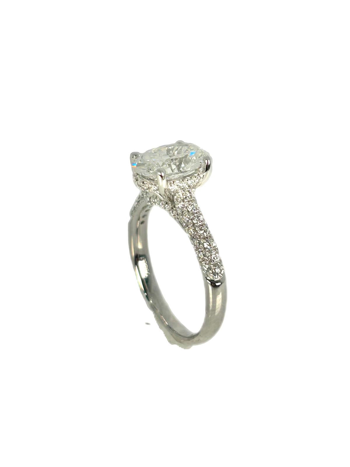 Lab diamond 2.07ct oval shape solitaire ring