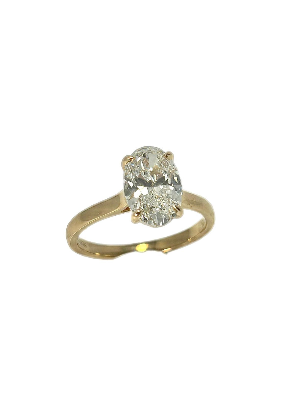 Lab diamond 2.05ct oval shape solitaire ring