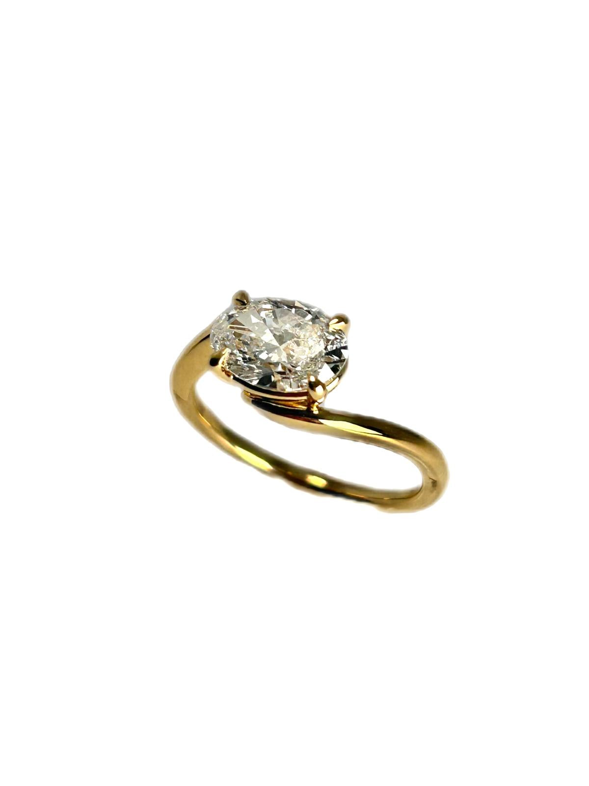 LAB DIAMOND 1.50CT OVAL ENGAGEMENT RING