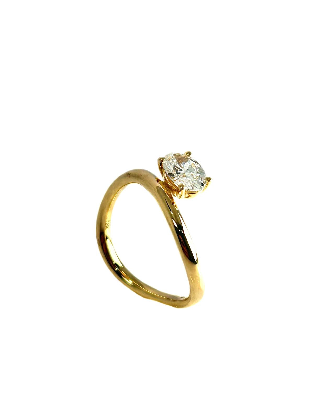 18ct gold 75pt oval lab diamond ring