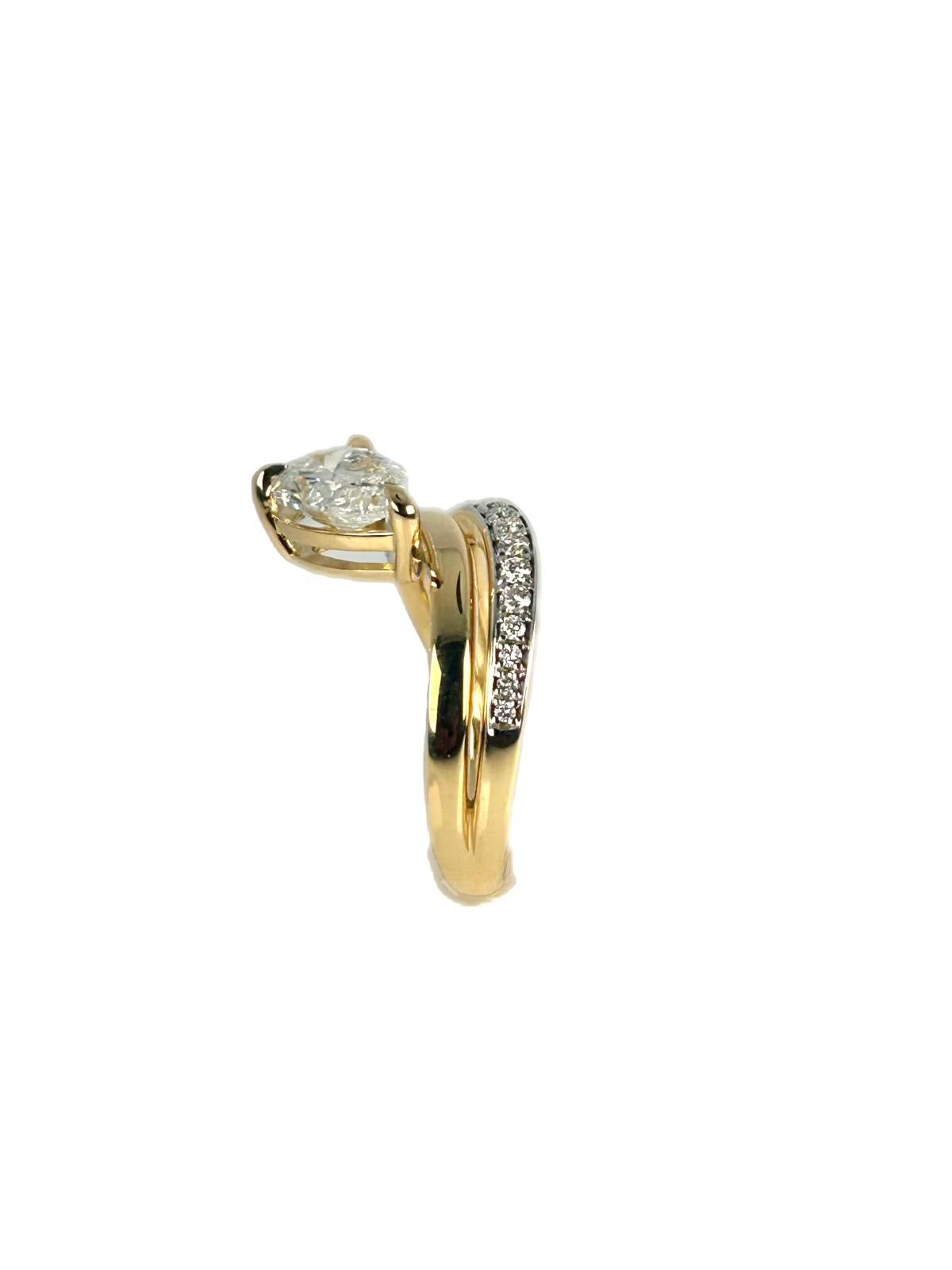 Lab diamond 1.56ct pear shape ring