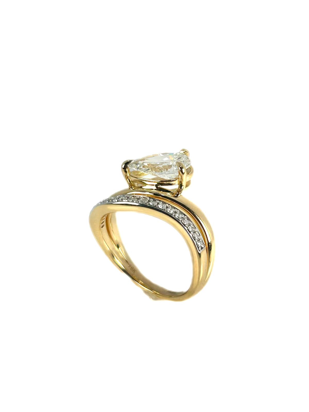 Lab diamond 1.56ct pear shape ring