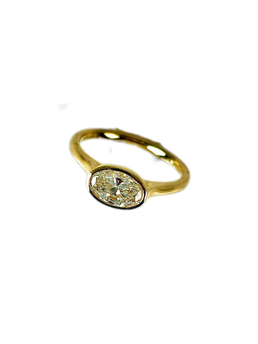 Lab diamond 1.04ct oval shape solitaire ring