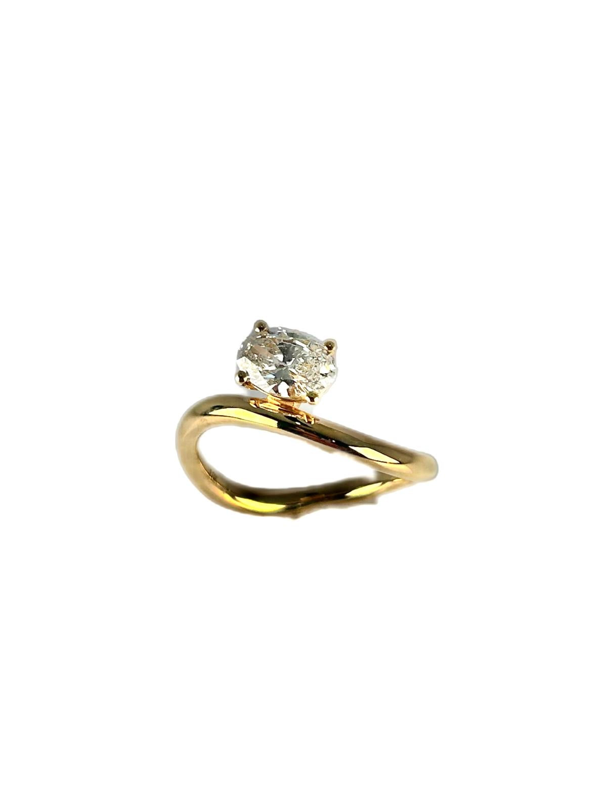 18ct gold 75pt oval lab diamond ring