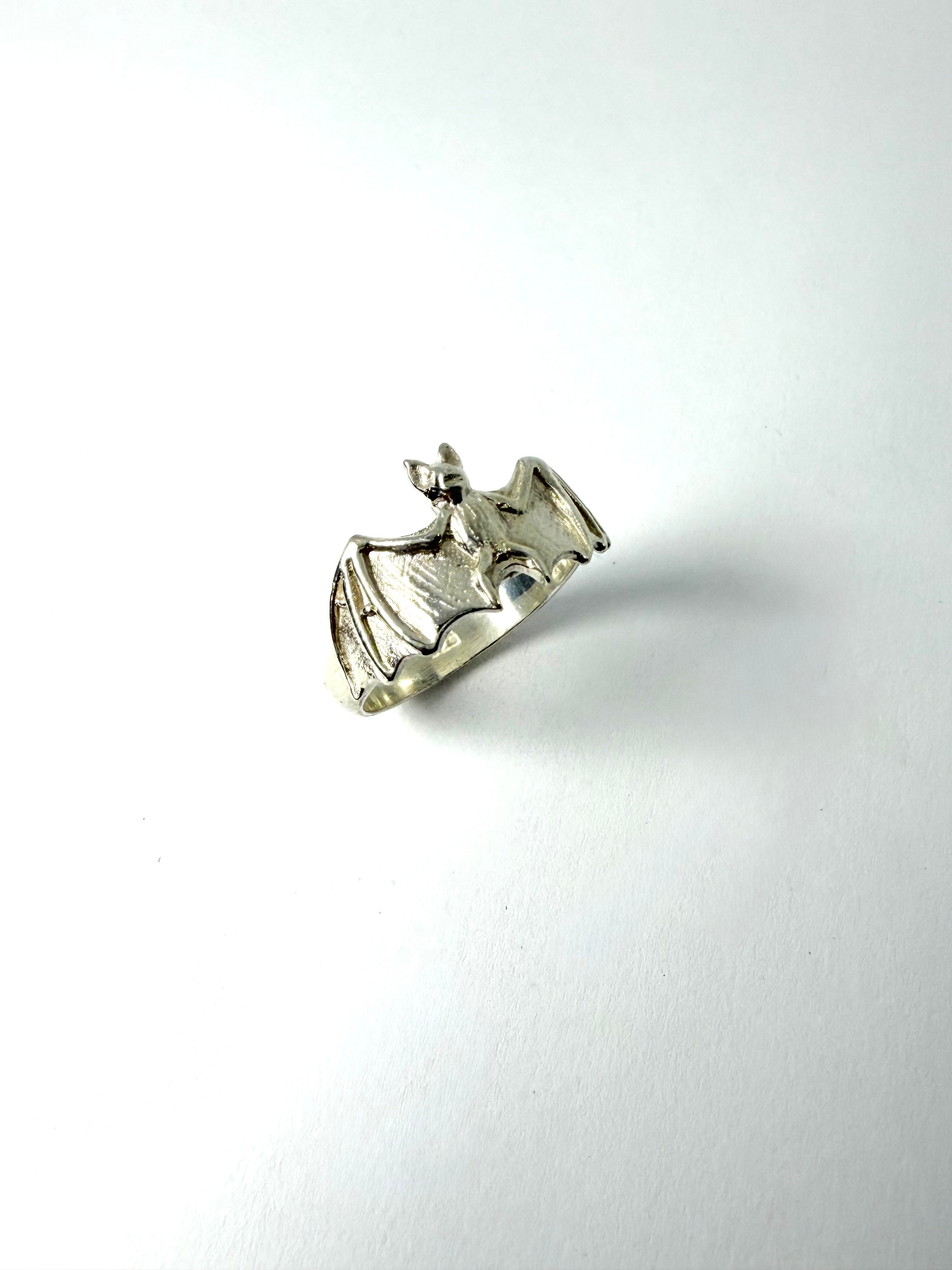 Silver bat ring