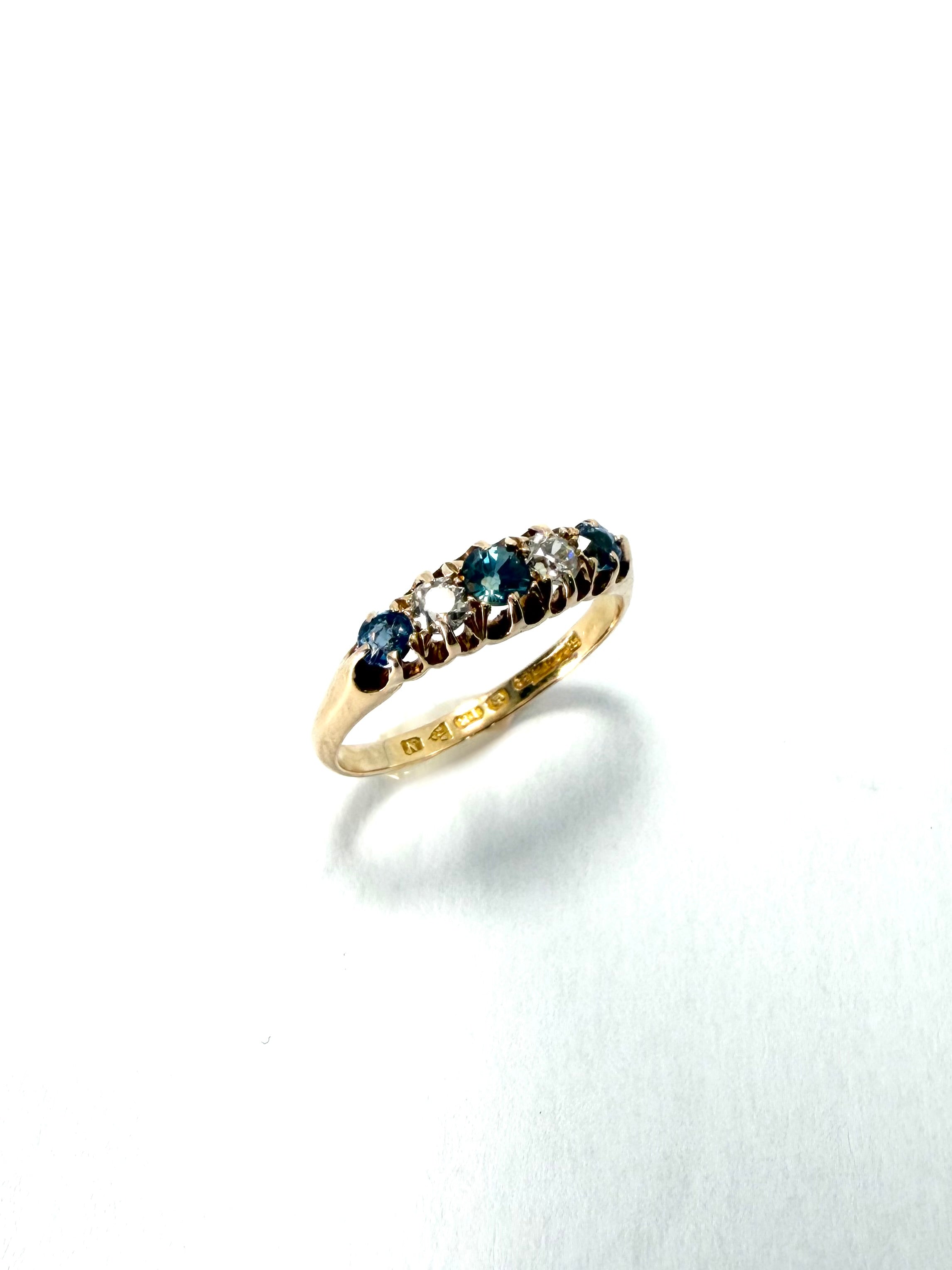 18ct victorian diamond & sapphire ring