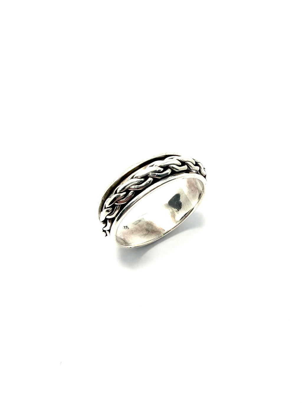 Silver spinner fidget ring