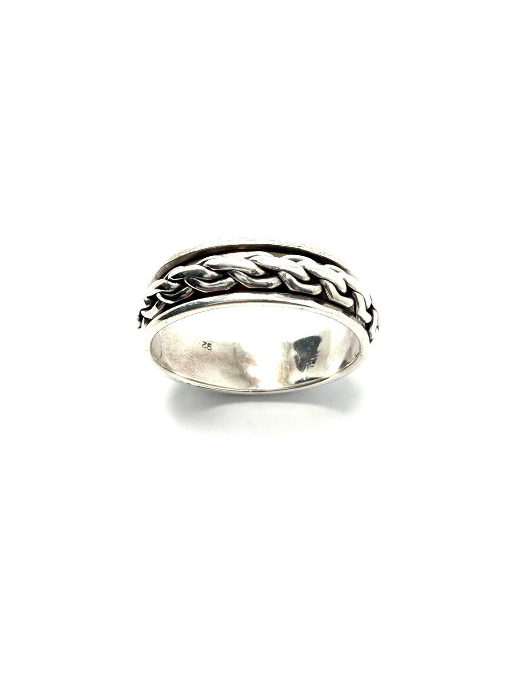 Silver spinner fidget ring
