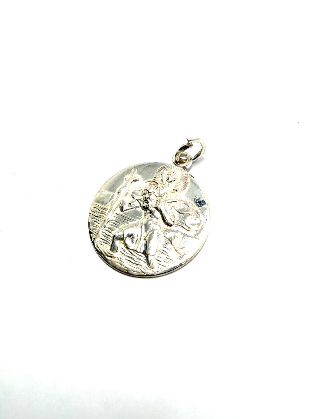 Silver st christopher pendant
