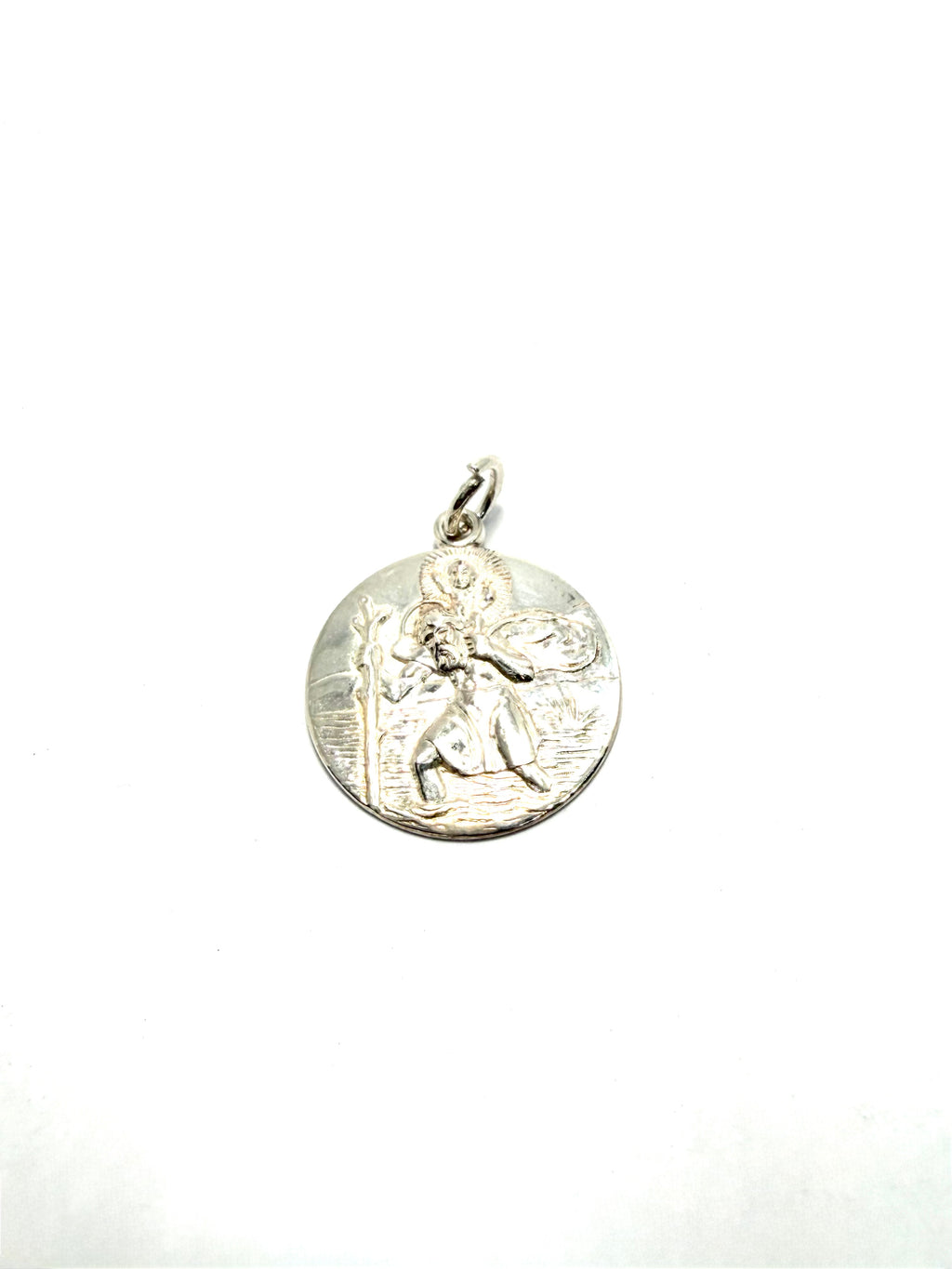 Silver st christopher pendant