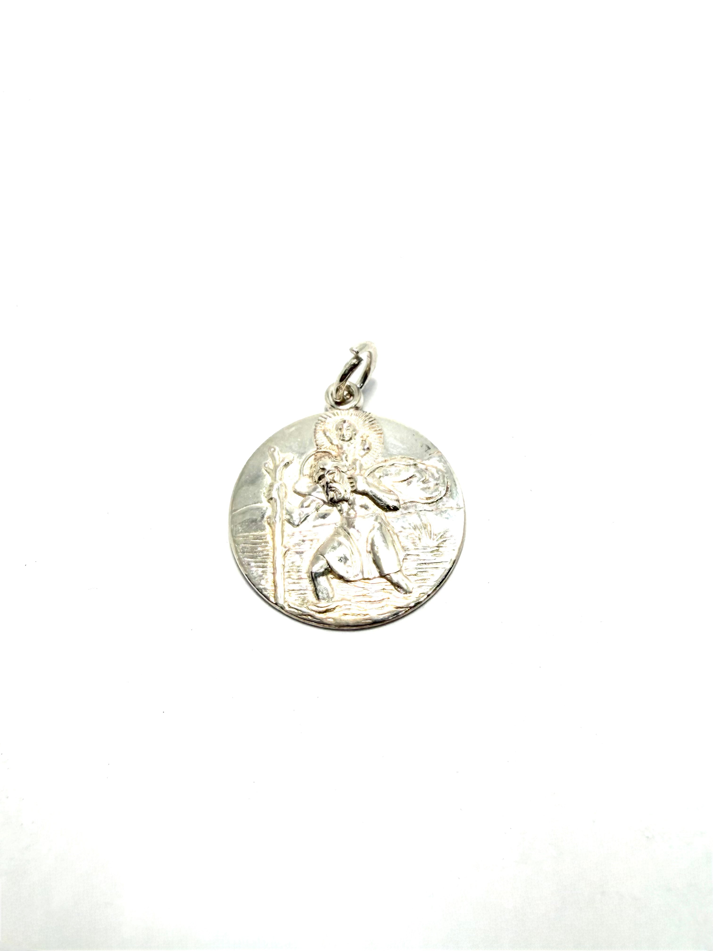 Silver st christopher pendant
