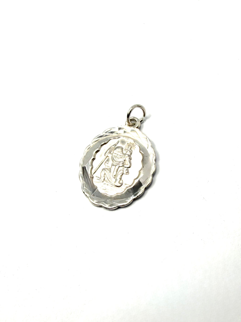 Silver st christopher pendant