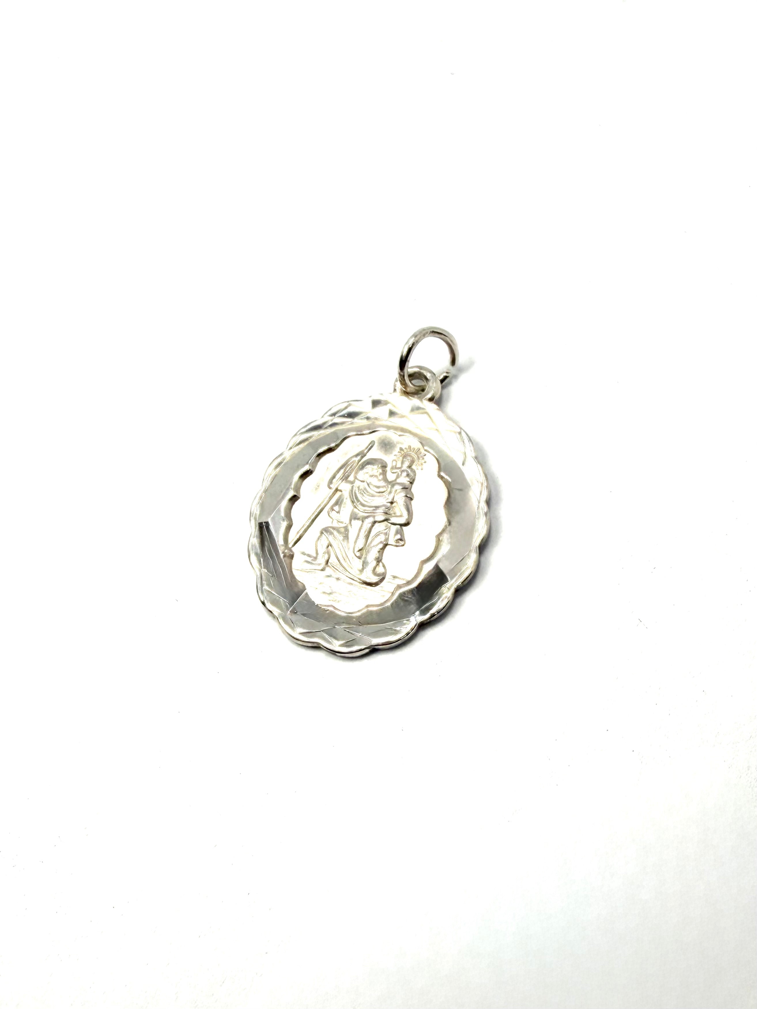 Silver st christopher pendant