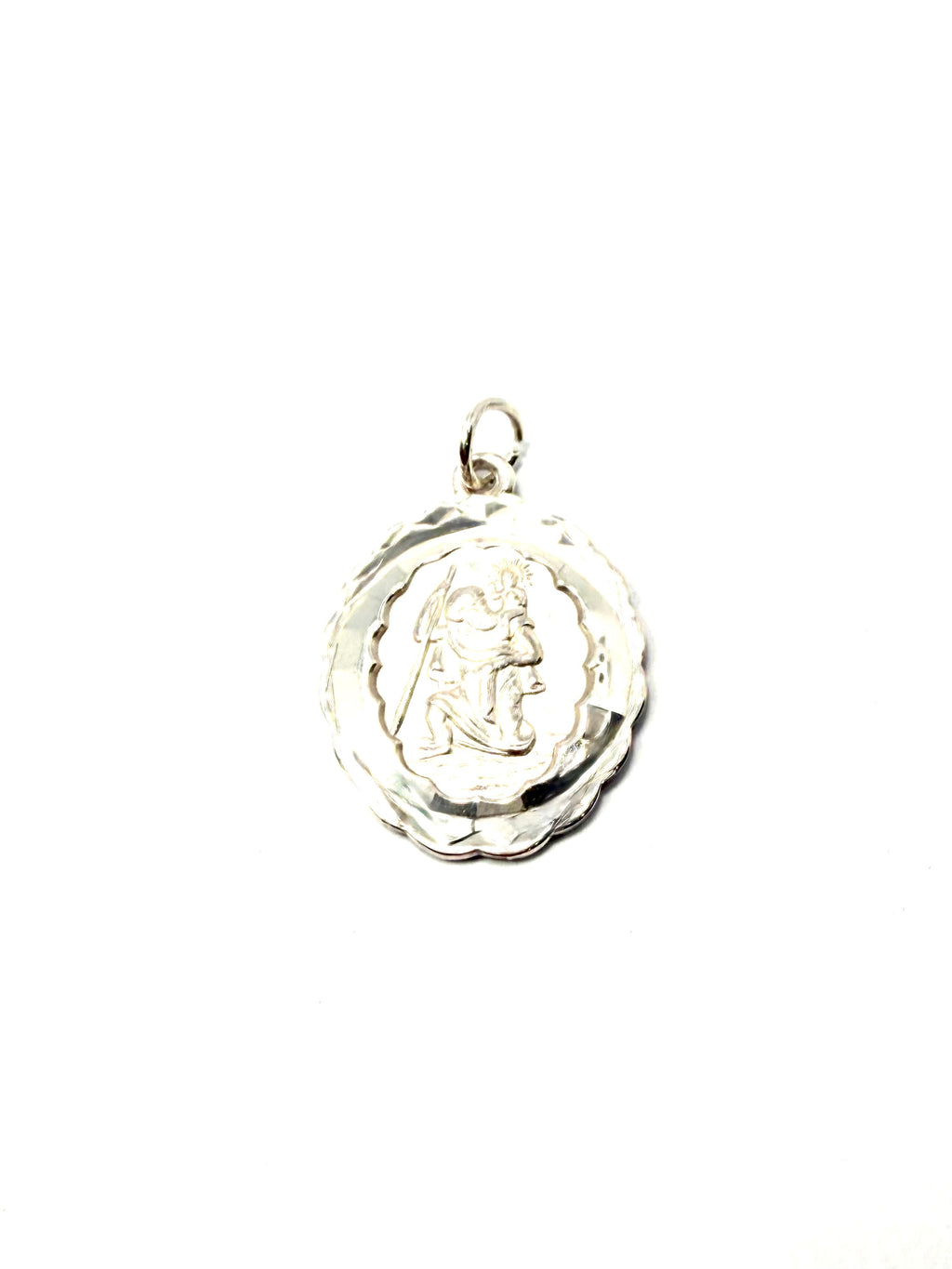Silver st christopher pendant