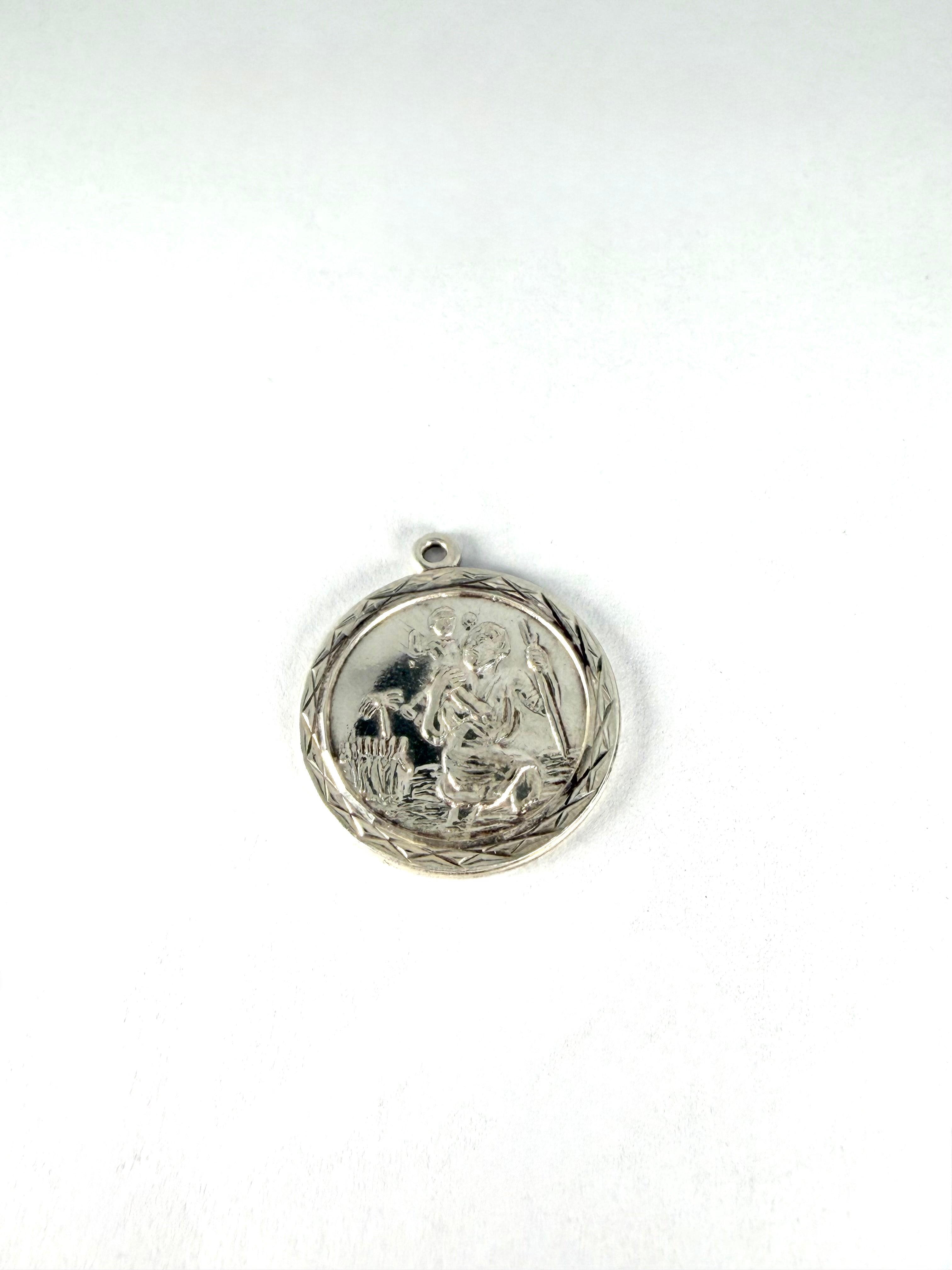 Silver st christopher pendant