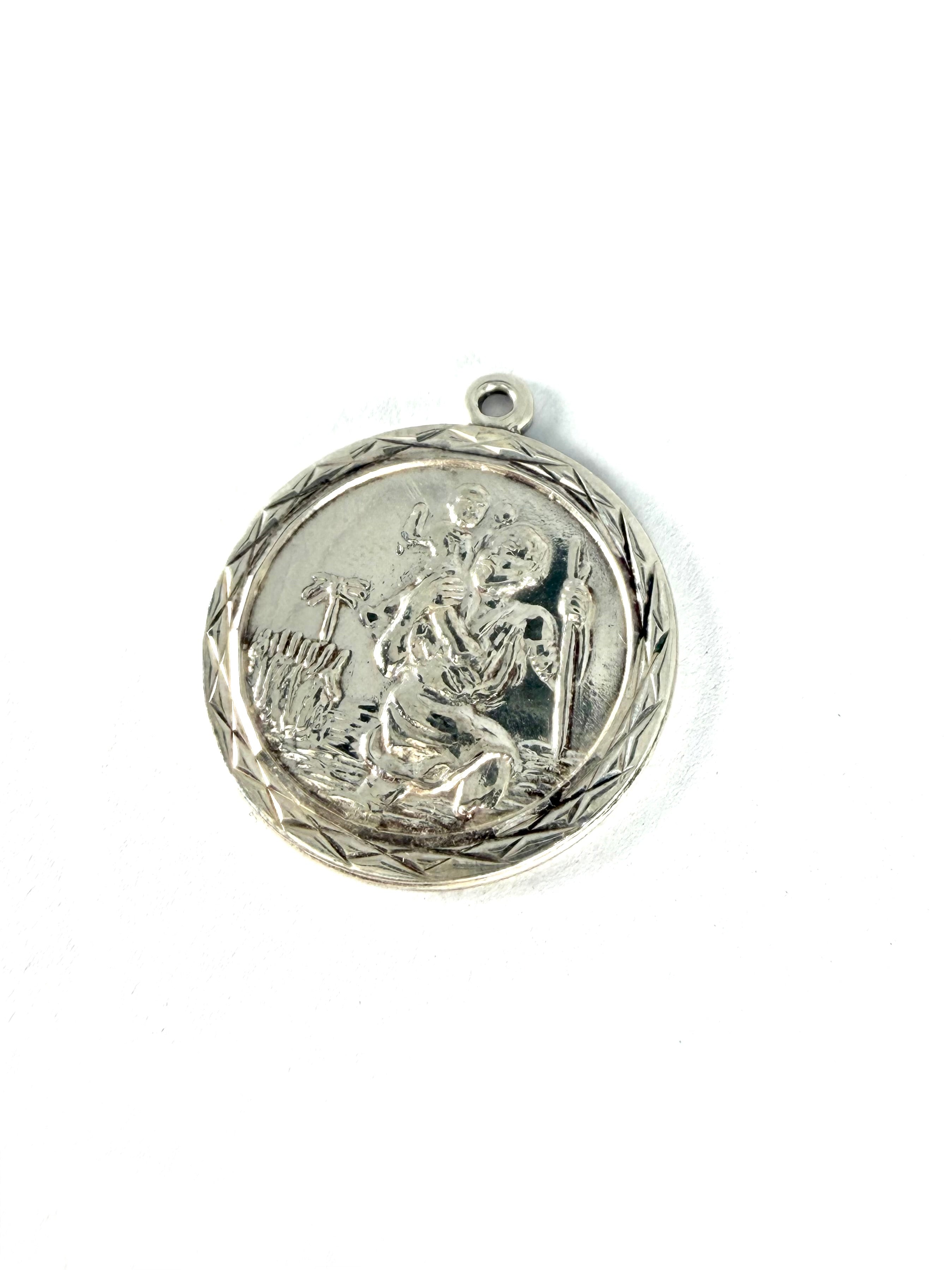 Silver st christopher pendant
