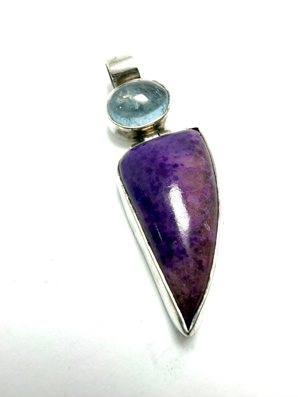 Silver natural agate pendant