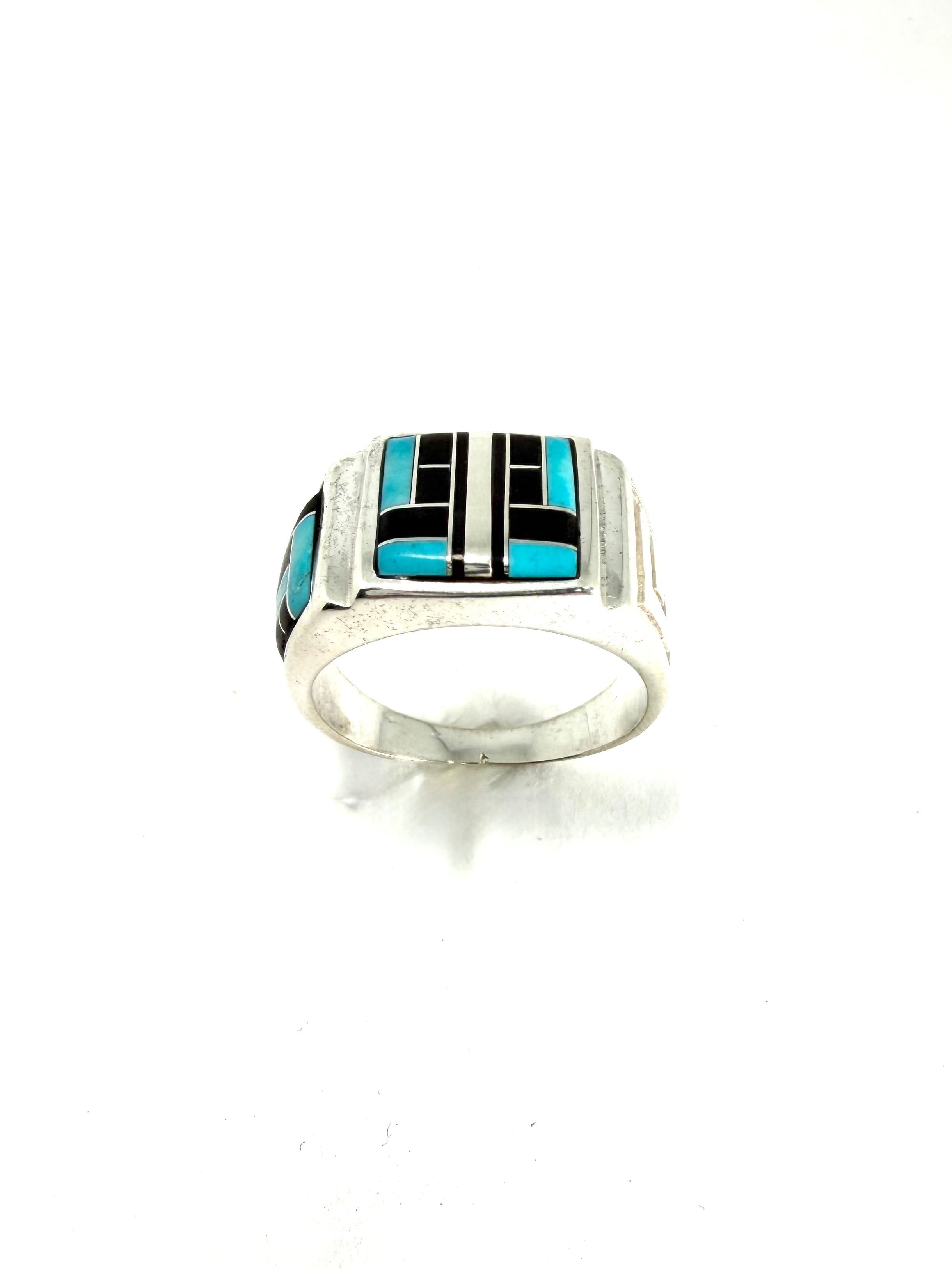 Silver native american designed ring