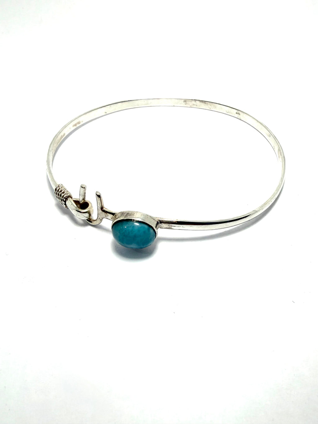 Silver larimar stone bracelet