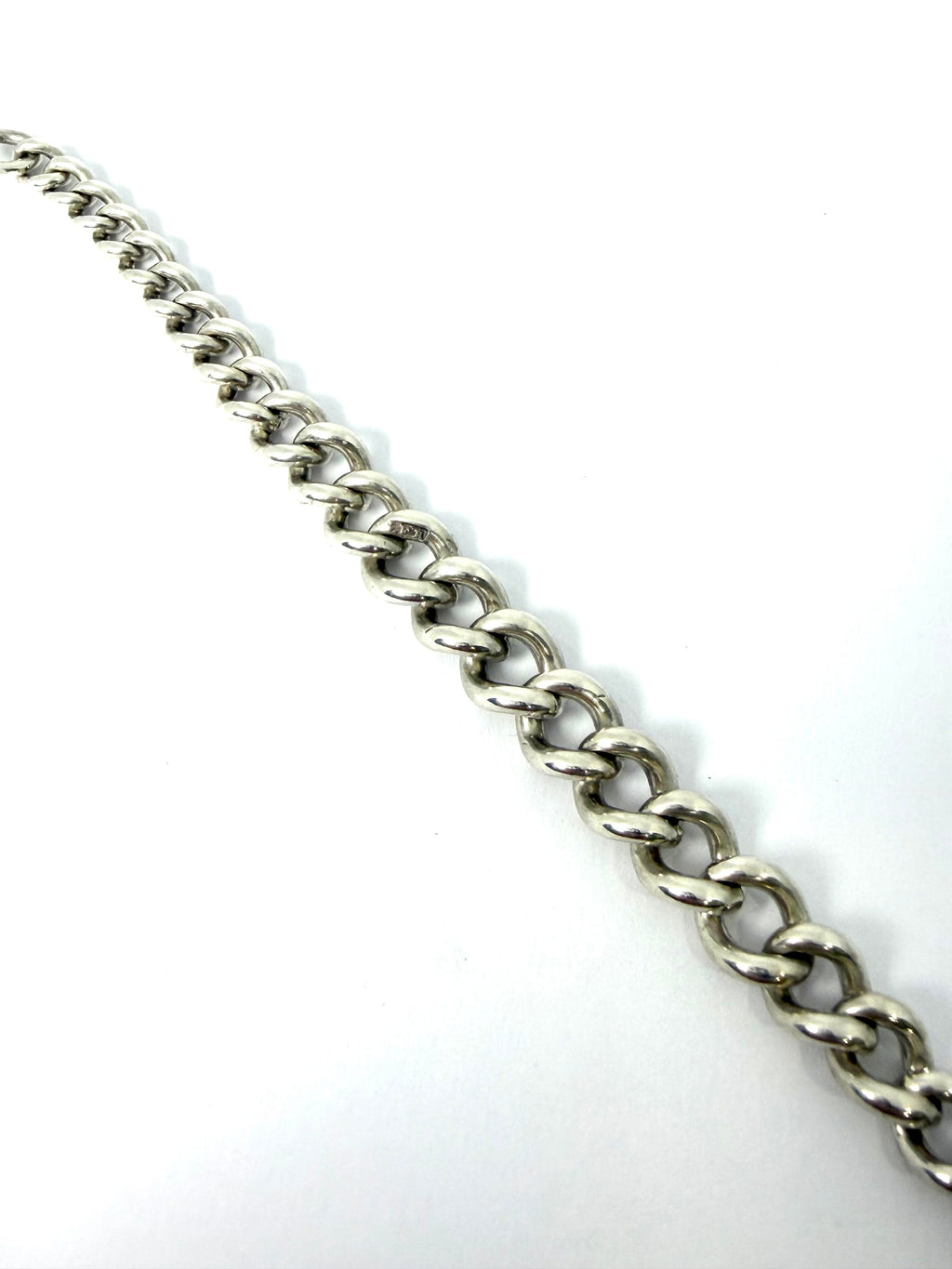 Silver curb chain bracelet