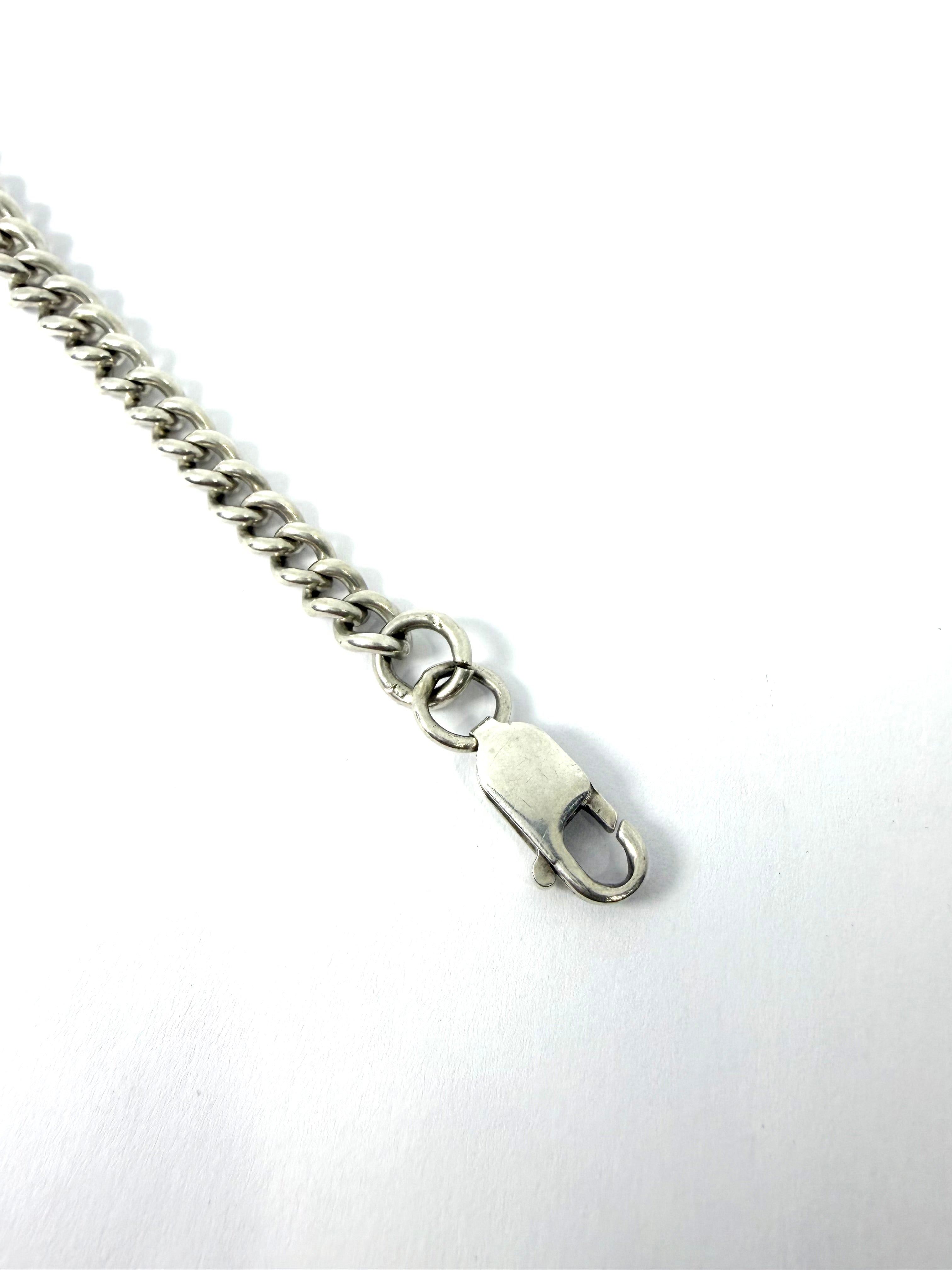 Silver curb chain bracelet
