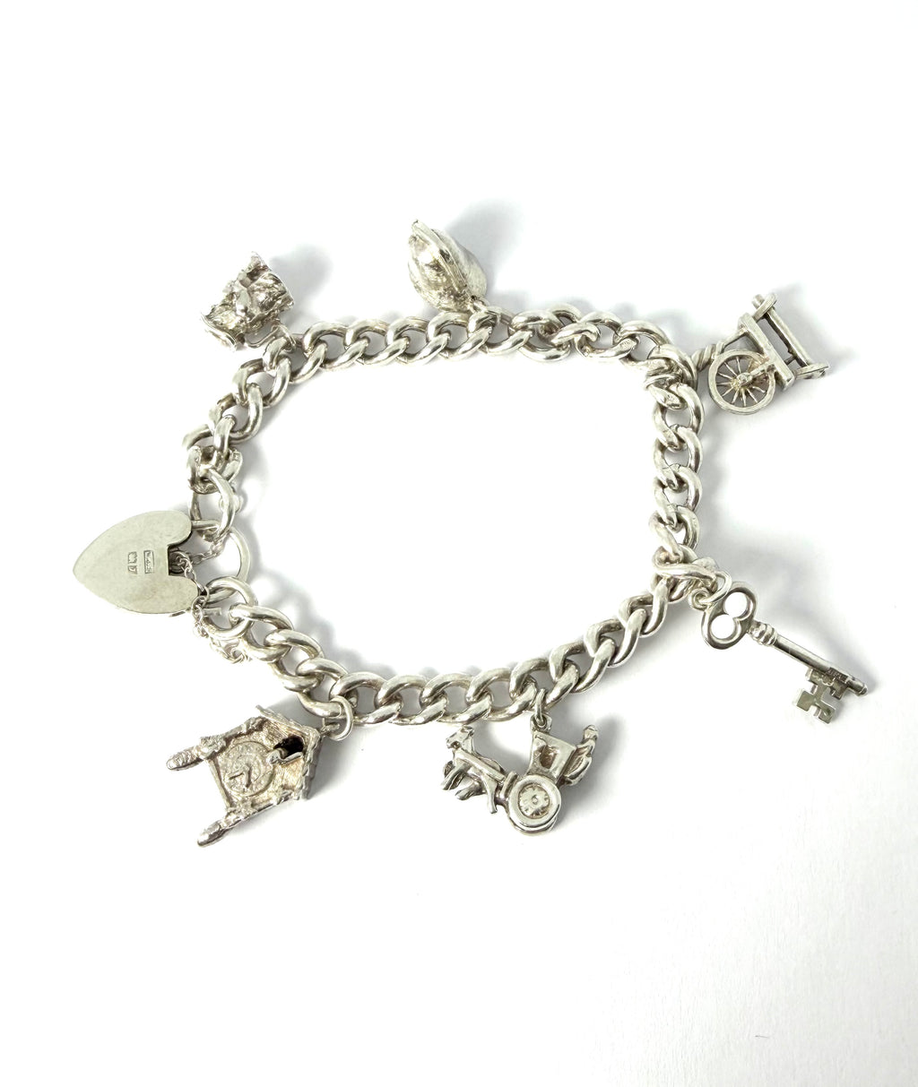 Solid silver charm bracelet