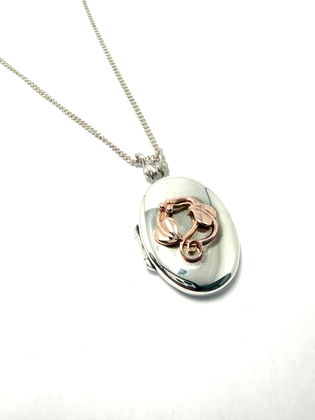 Clogau gold silver and 9ct rose gold Tree of life locket and chain