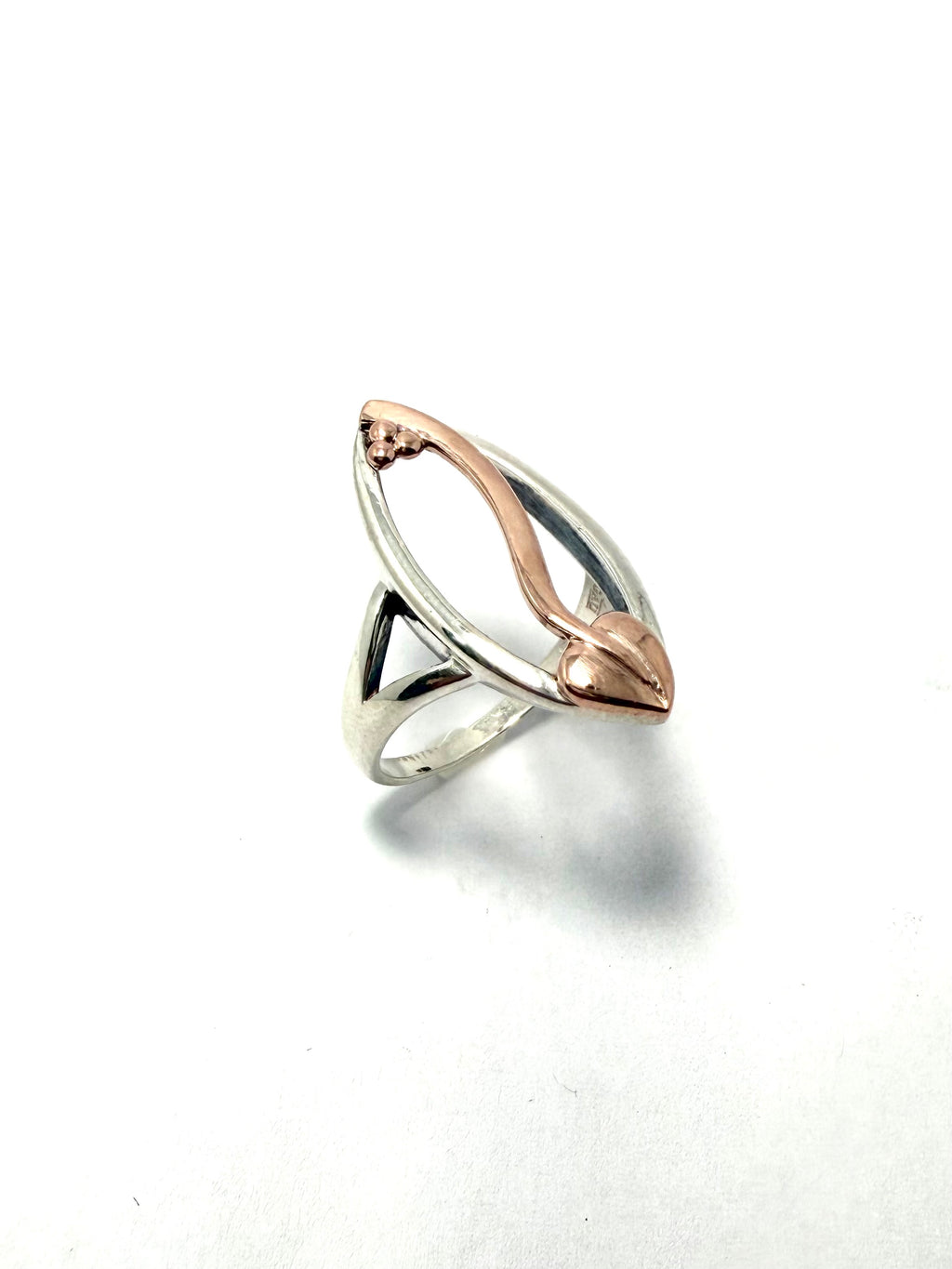 Clogau gold silver 9ct rose gold ring