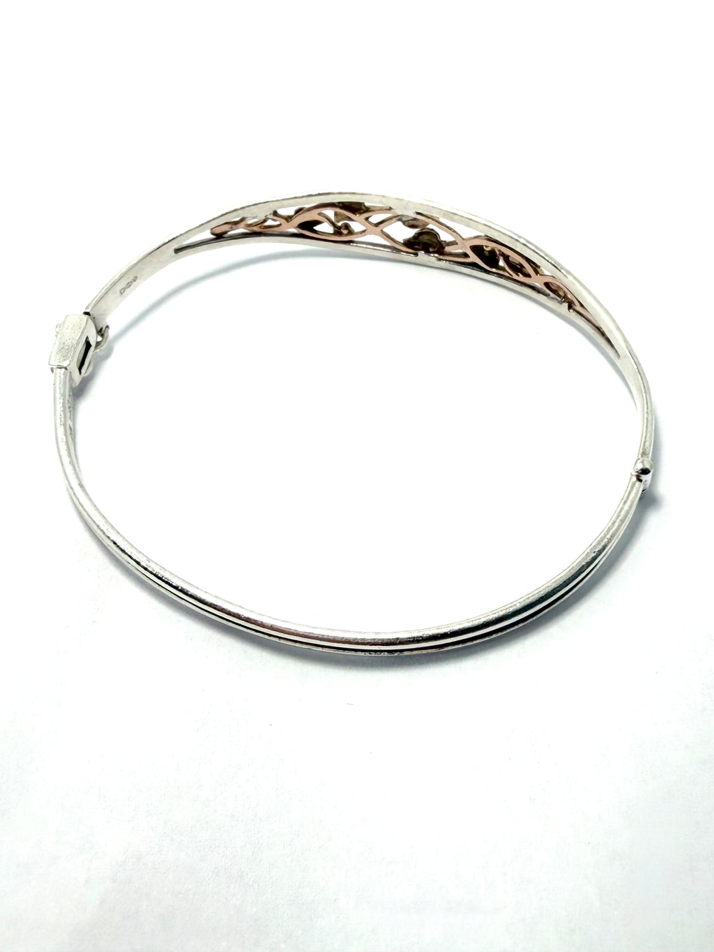 Clogau gold silver and 9ct rose gold tree of life bangle