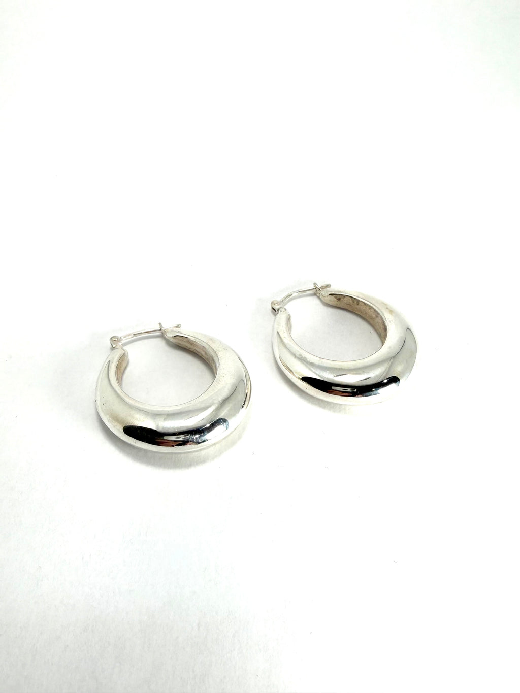 Silver creol earrings