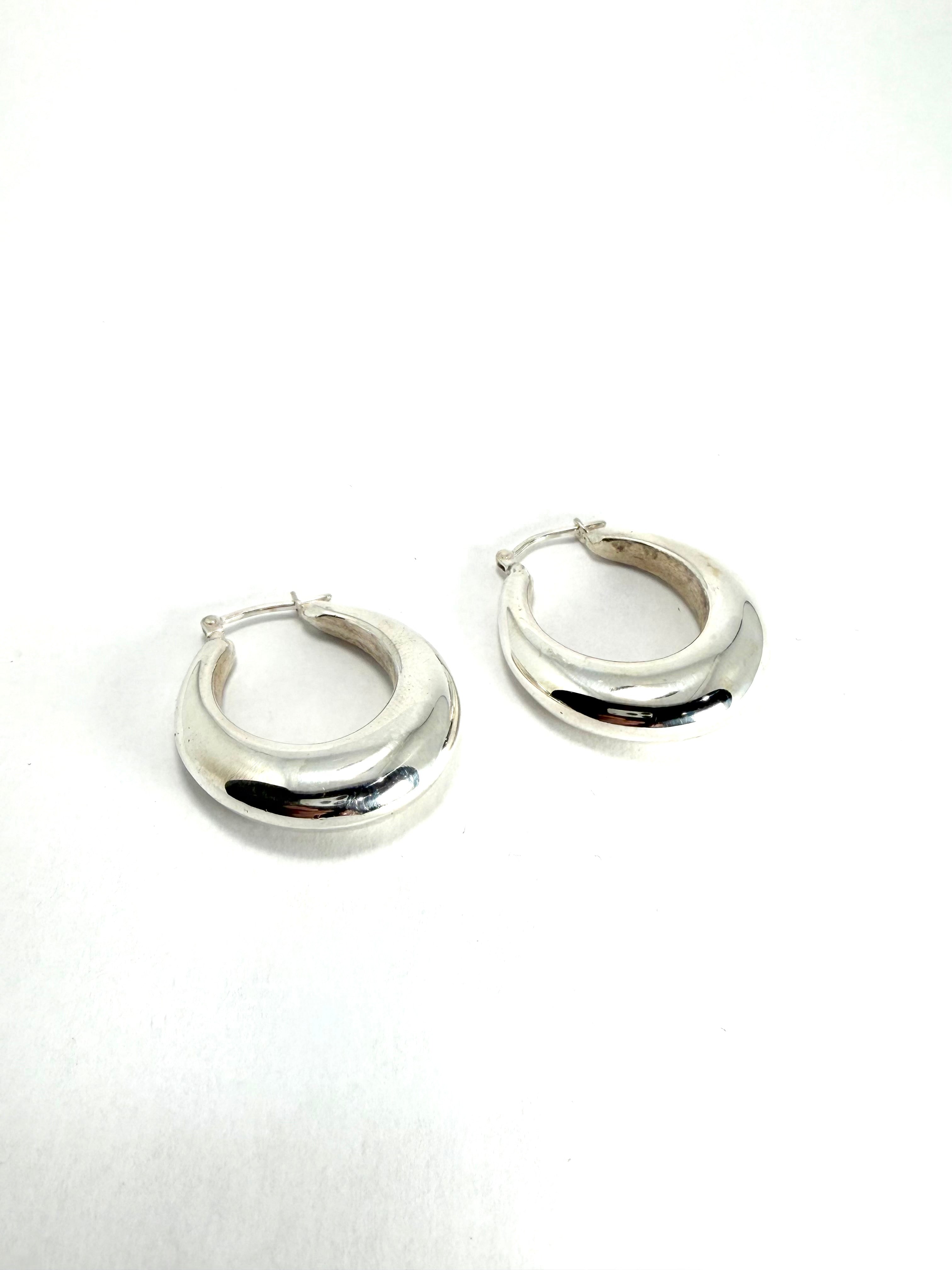 Silver creol earrings
