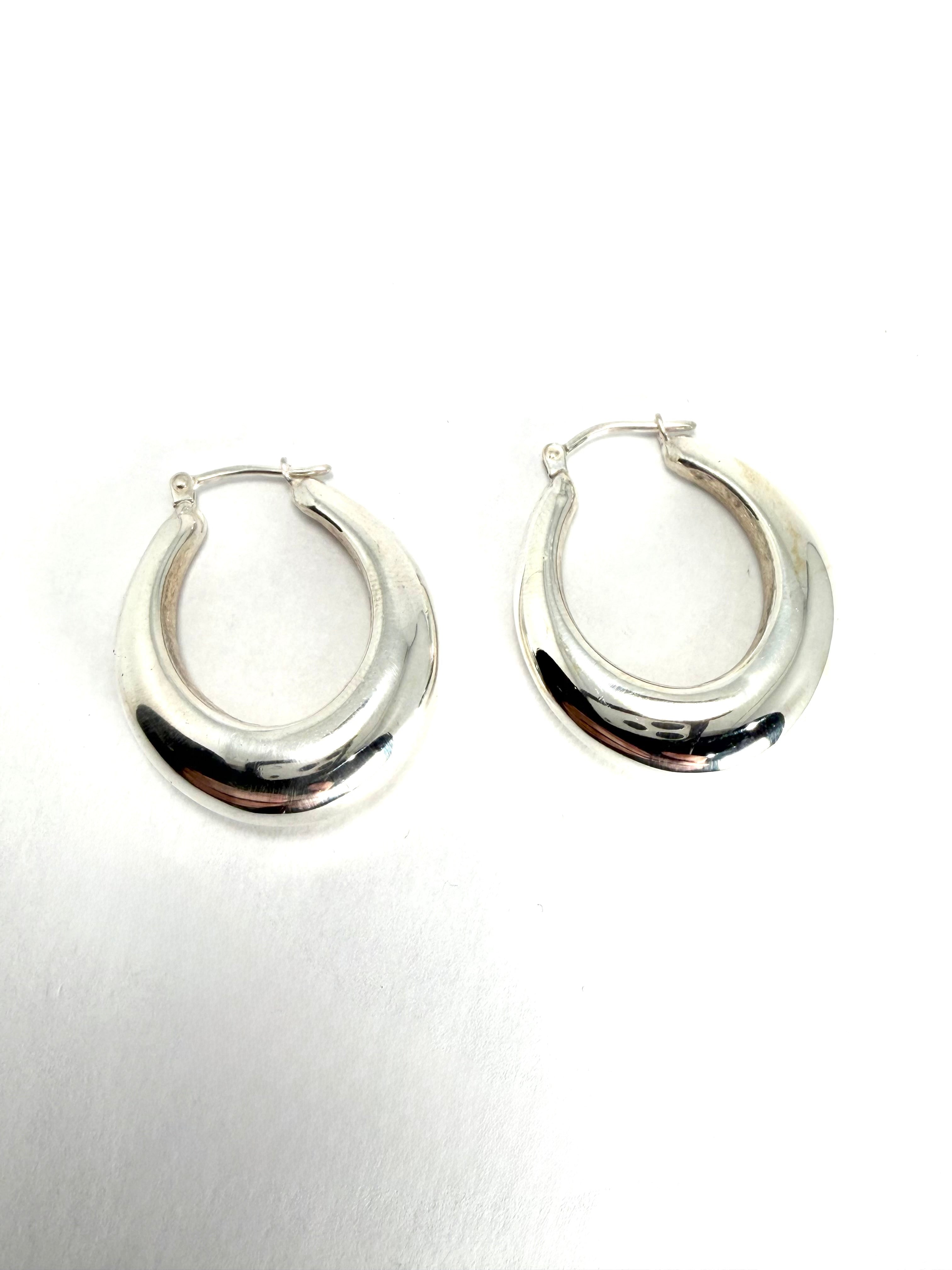 Silver creol earrings