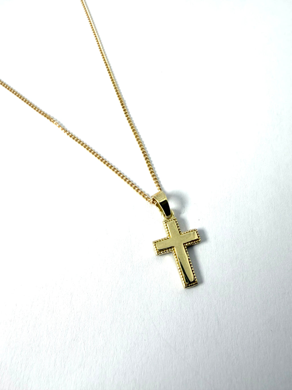 9ct yellow gold chain and cross