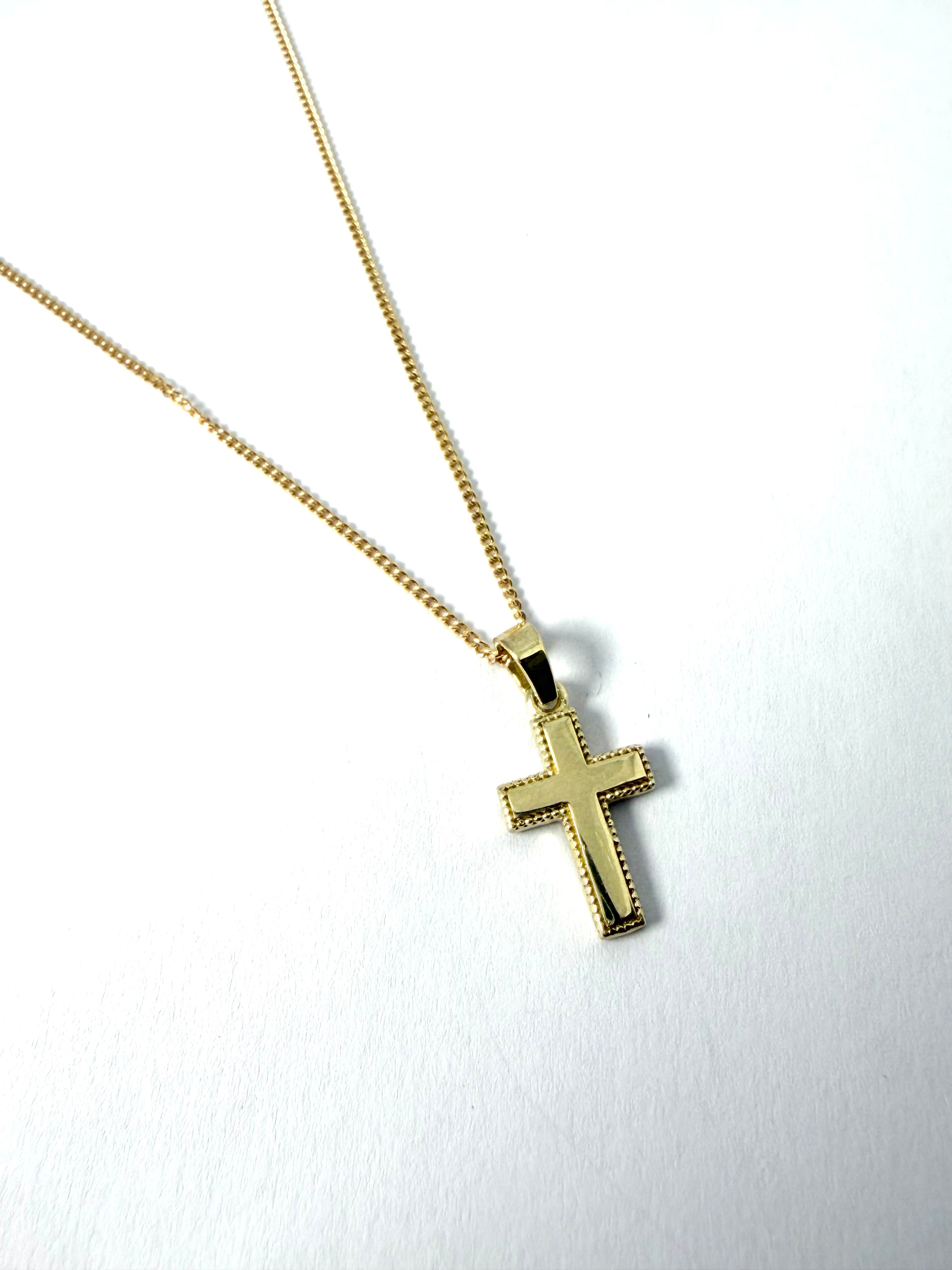 9ct yellow gold chain and cross