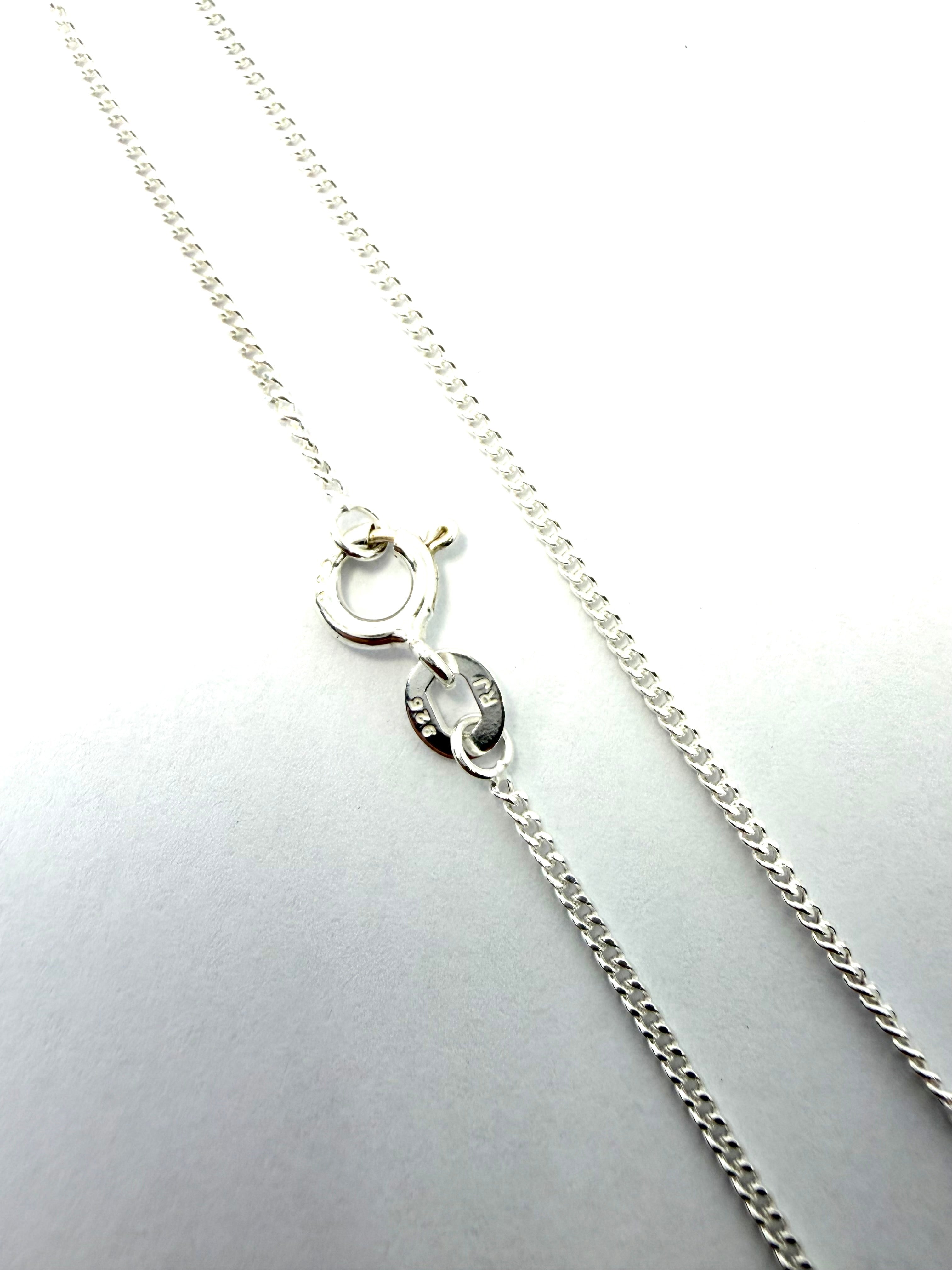 Silver cubic zirconia cross & necklace