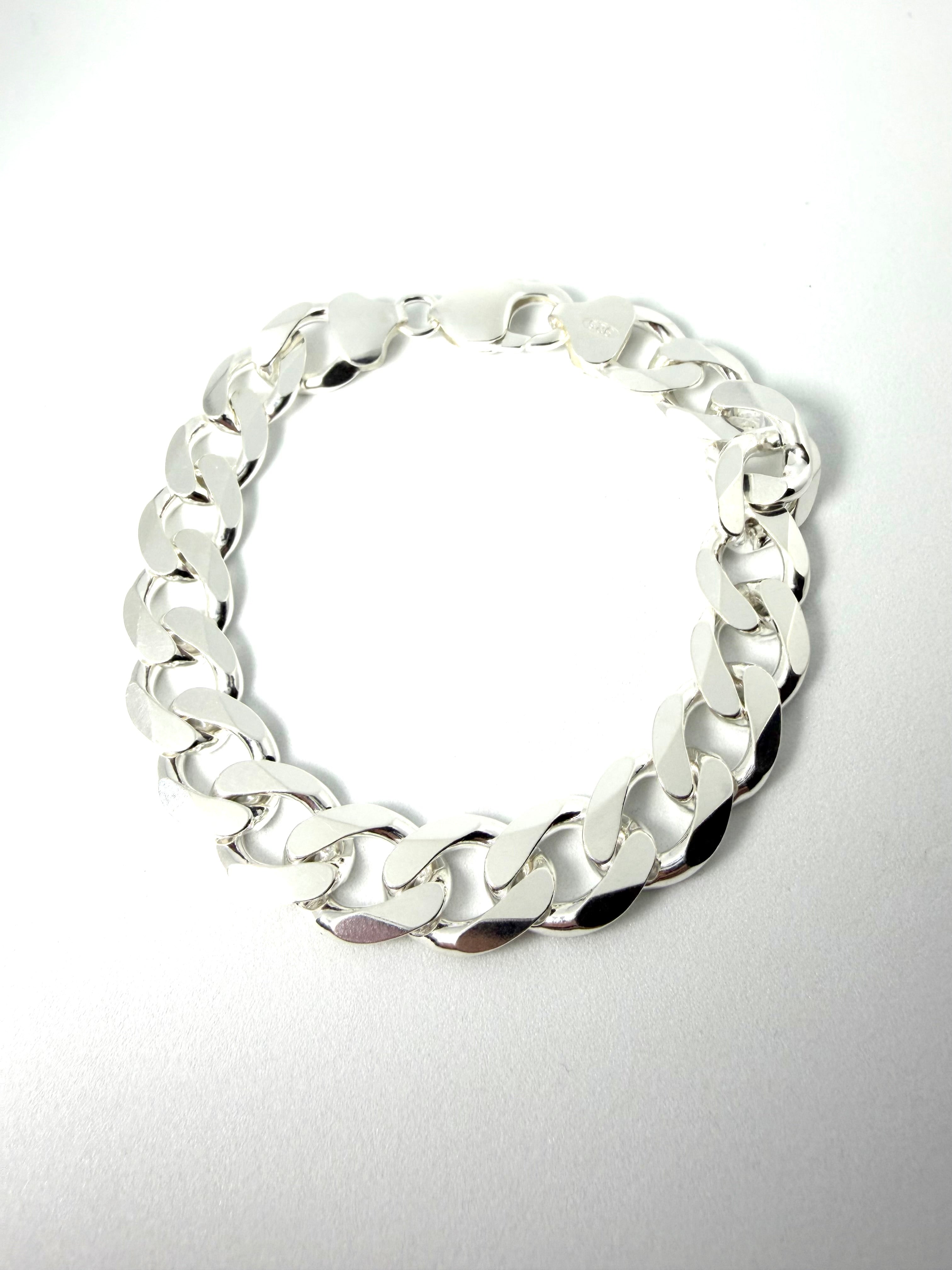 Silver gents curb bracelet
