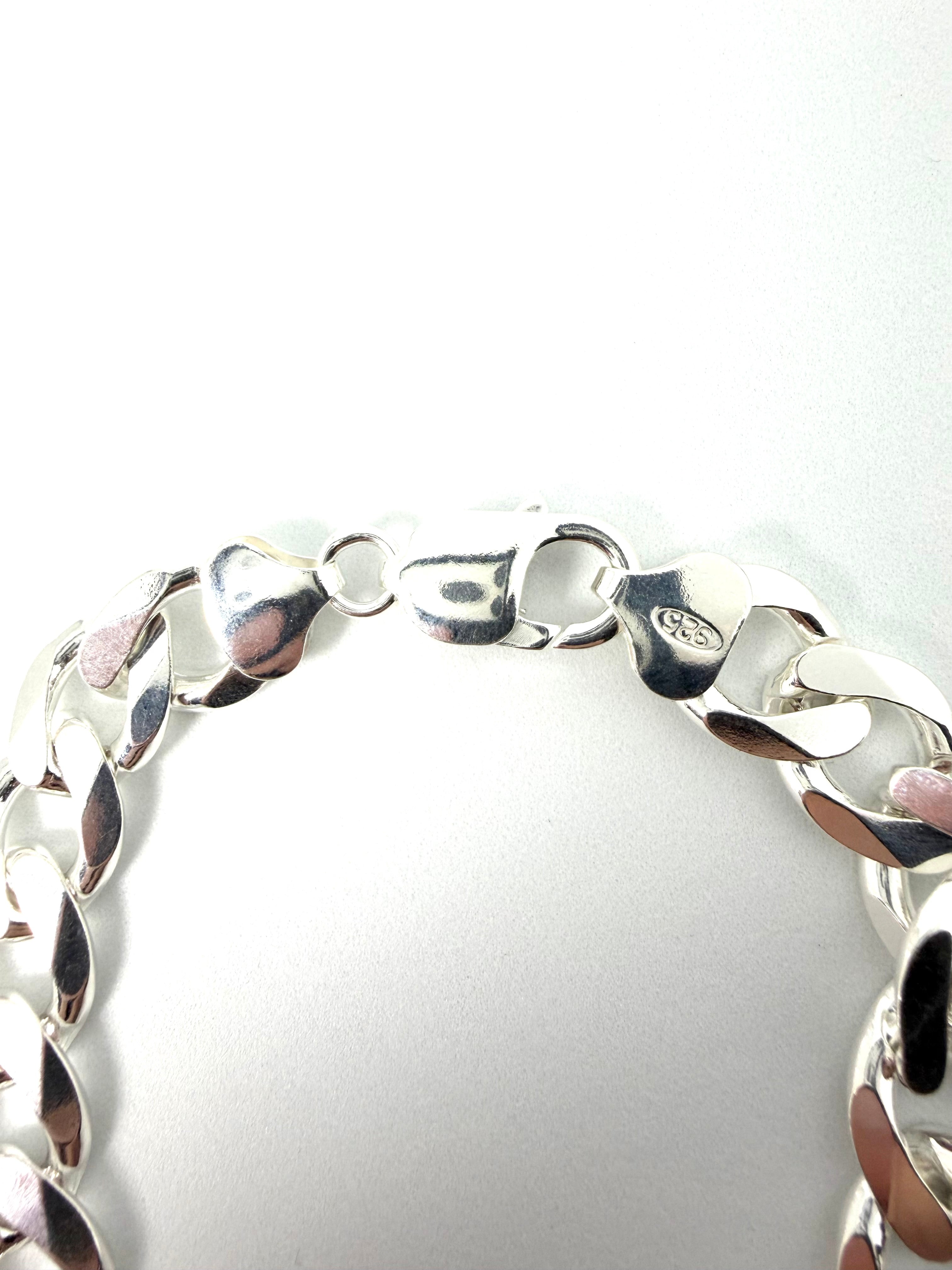 Silver gents curb bracelet