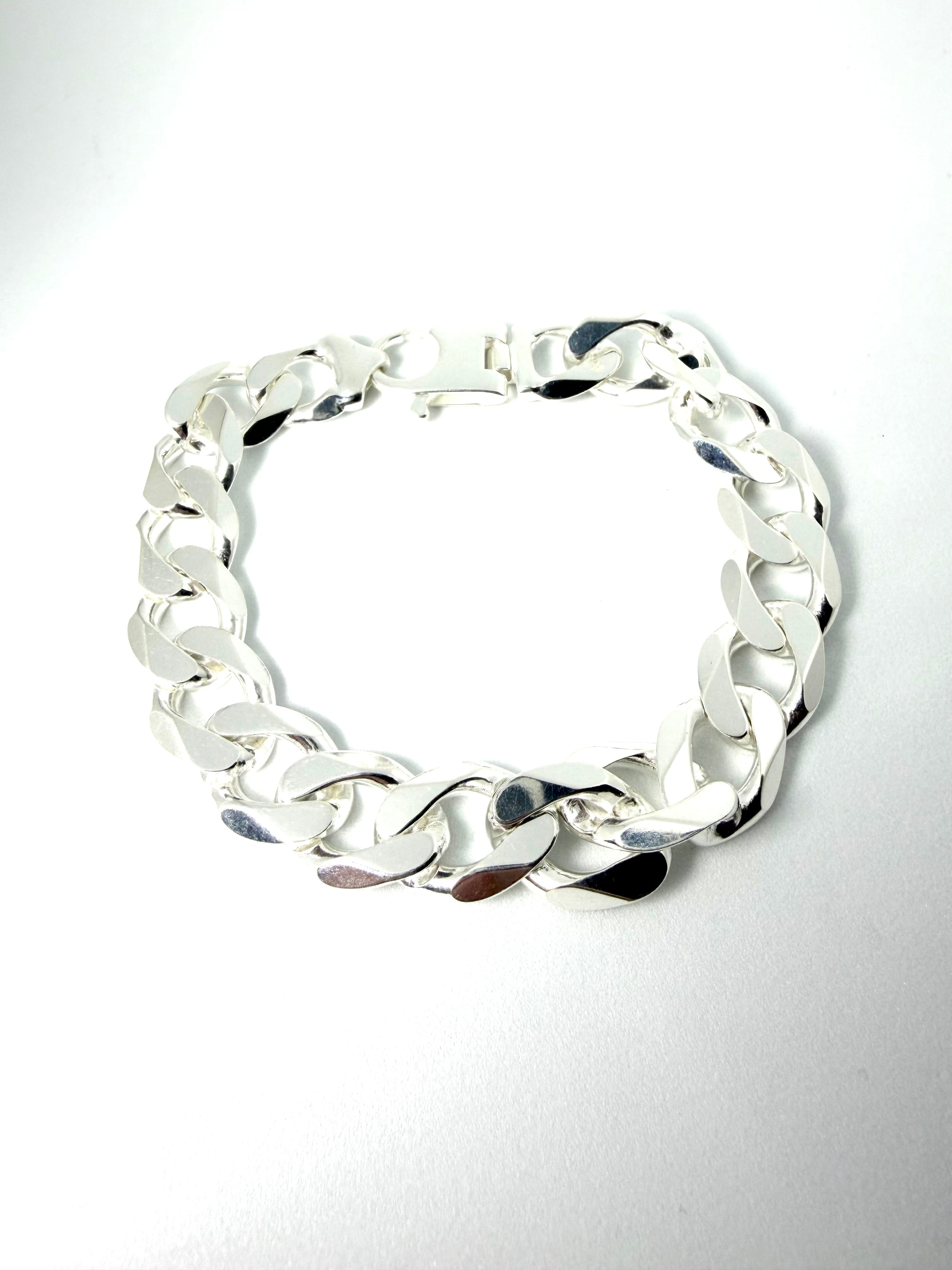 Silver gents curb bracelet