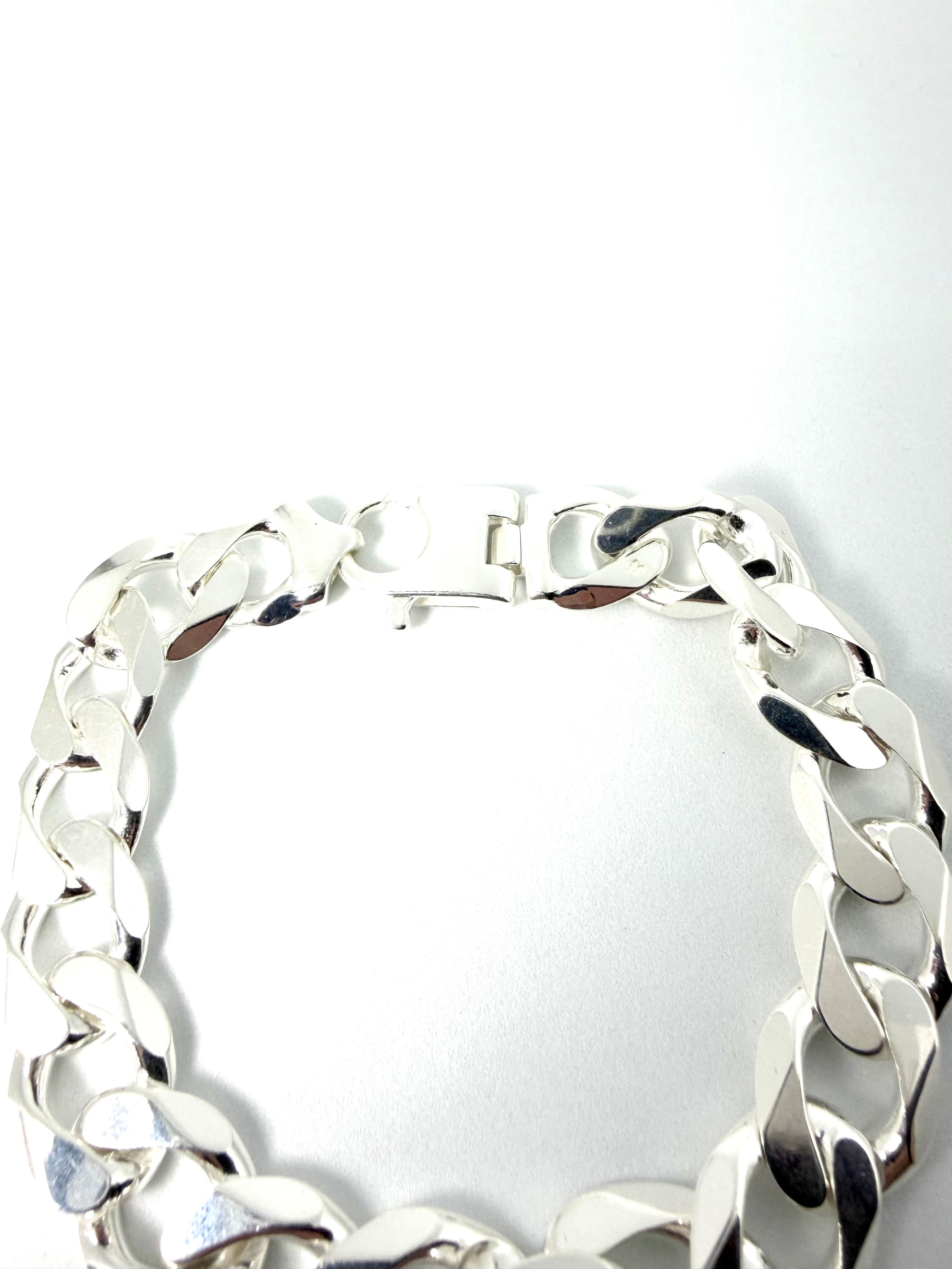 Silver gents curb bracelet