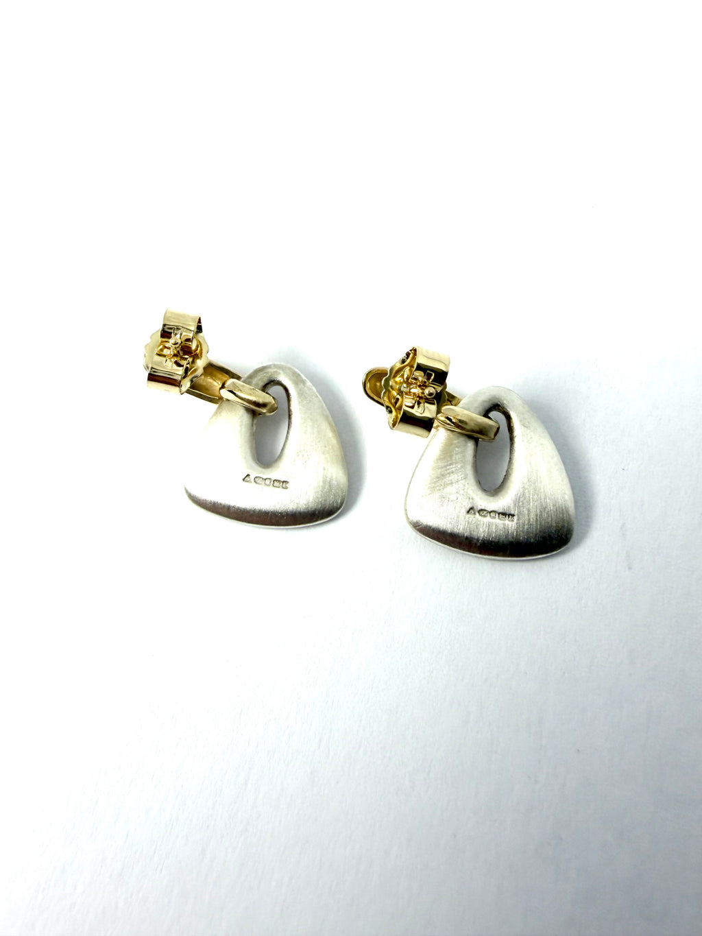 9ct yellow gold and silver earrings