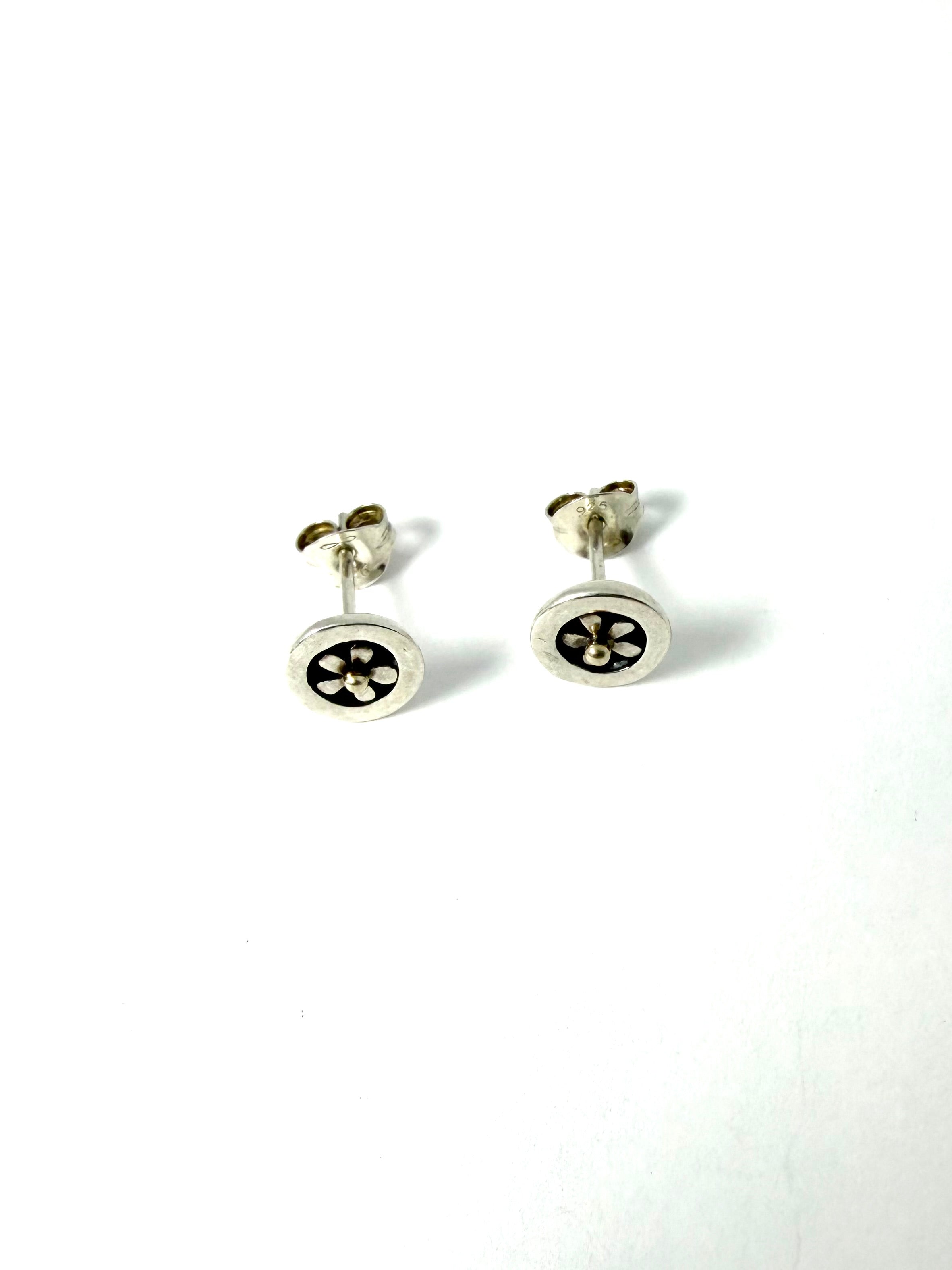 Silver flower studs