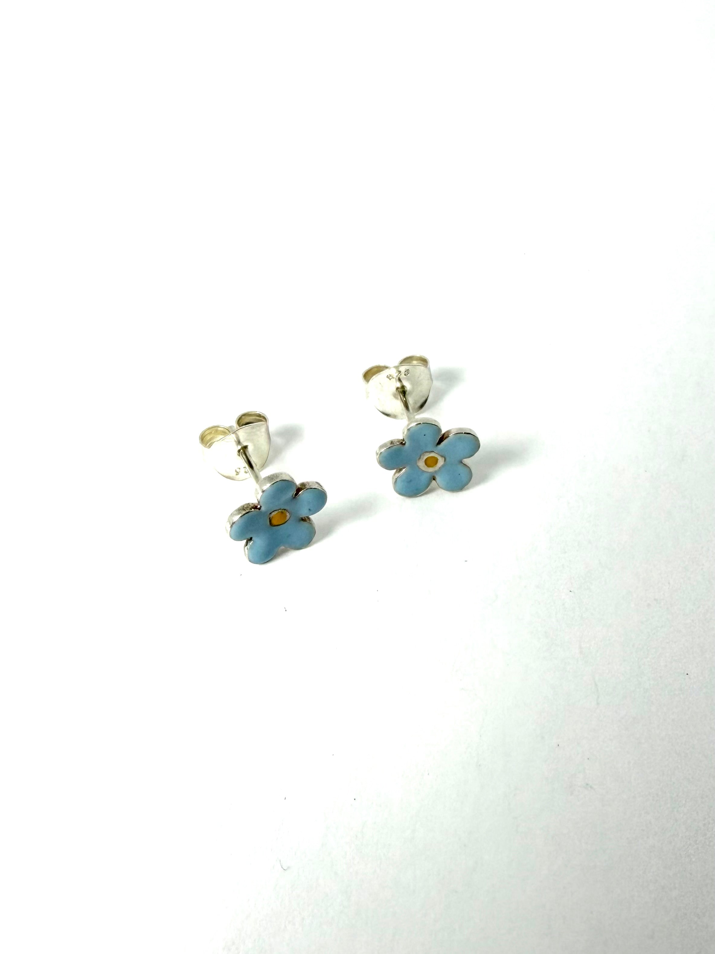 Silver forget me not studs