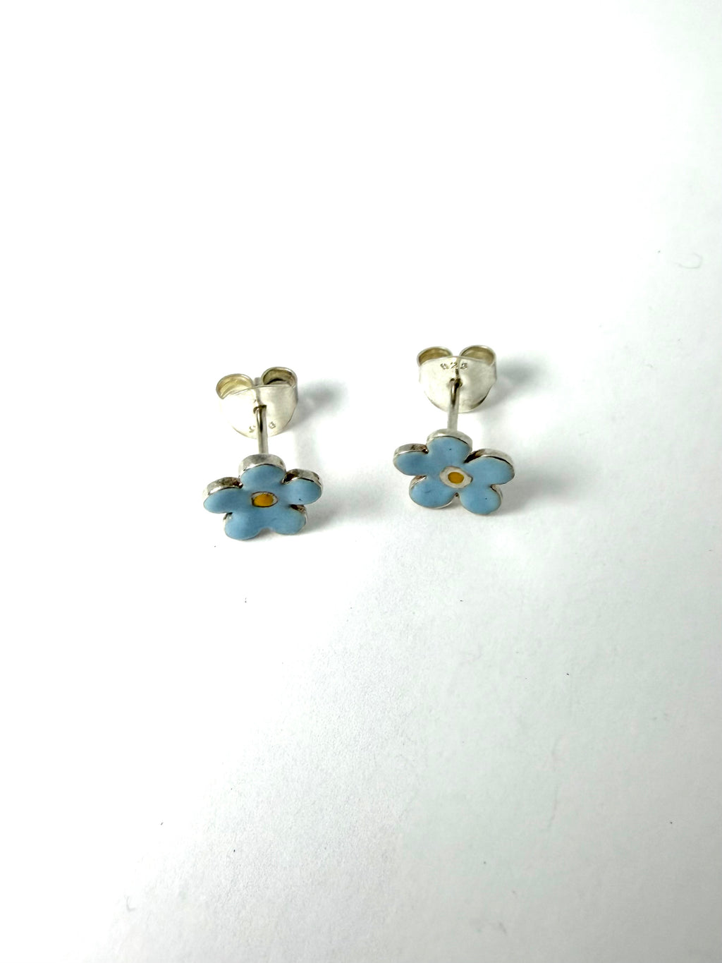 Silver forget me not studs