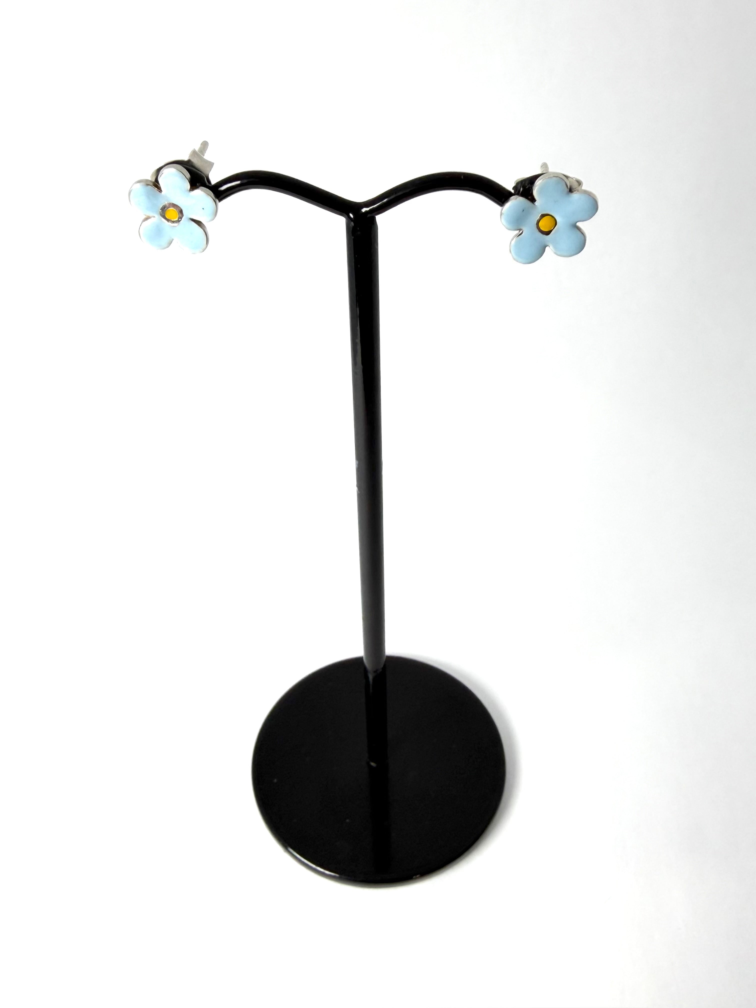 Silver forget me not studs