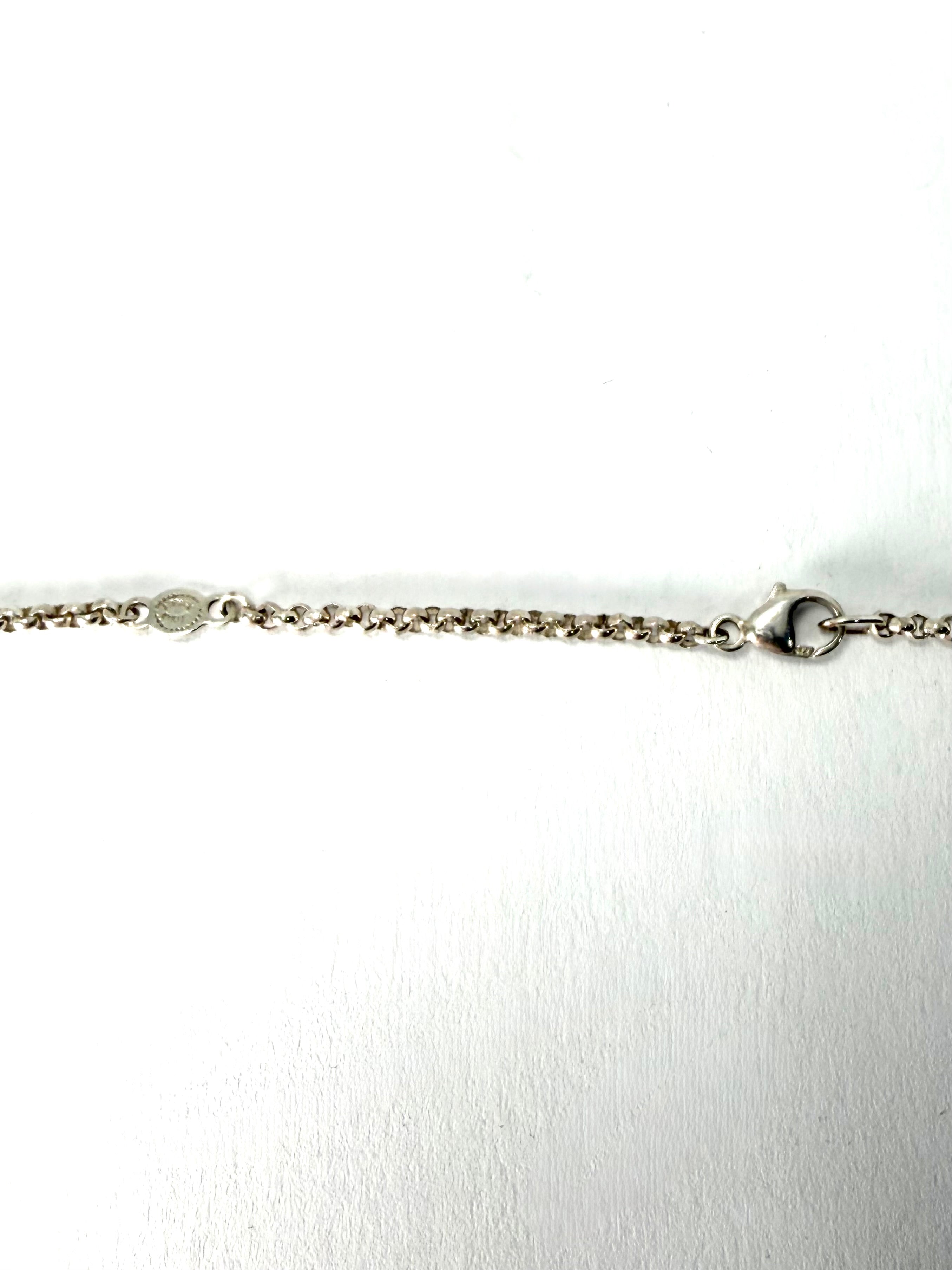 Silver George Jenson heart pendant necklace